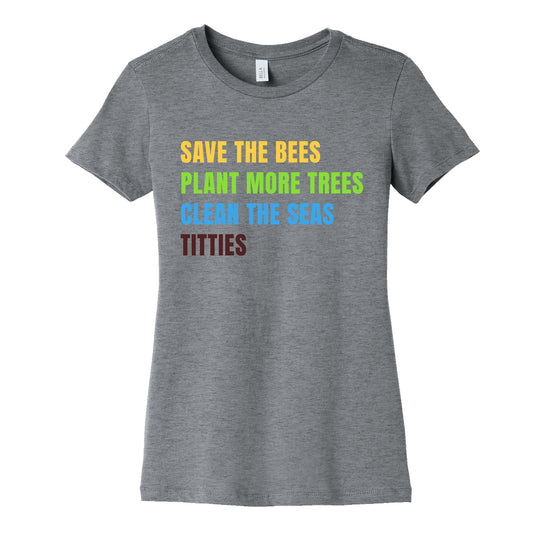 Save The Bees Womens Cotton Tee