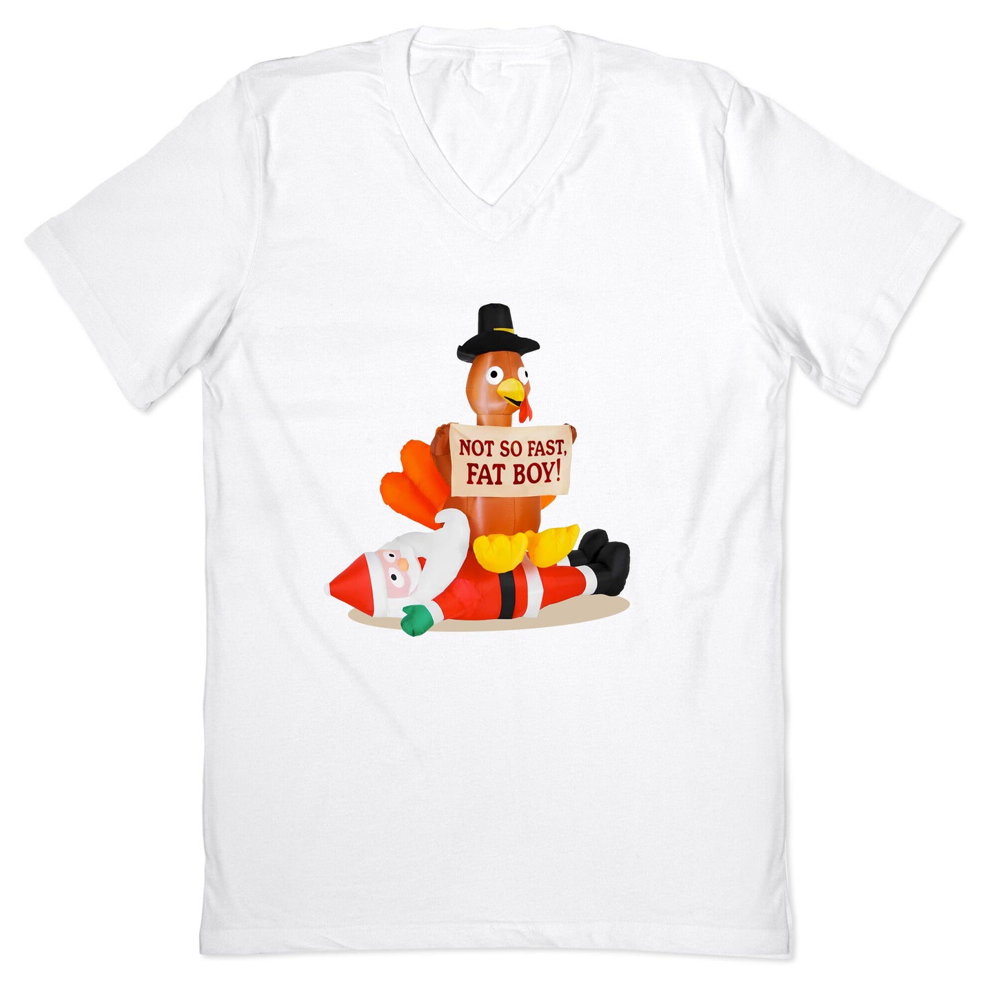 Santa Versus Turkey V-Neck