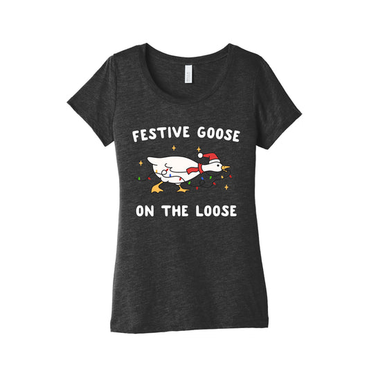 Festive Goose Womens Triblend Tee