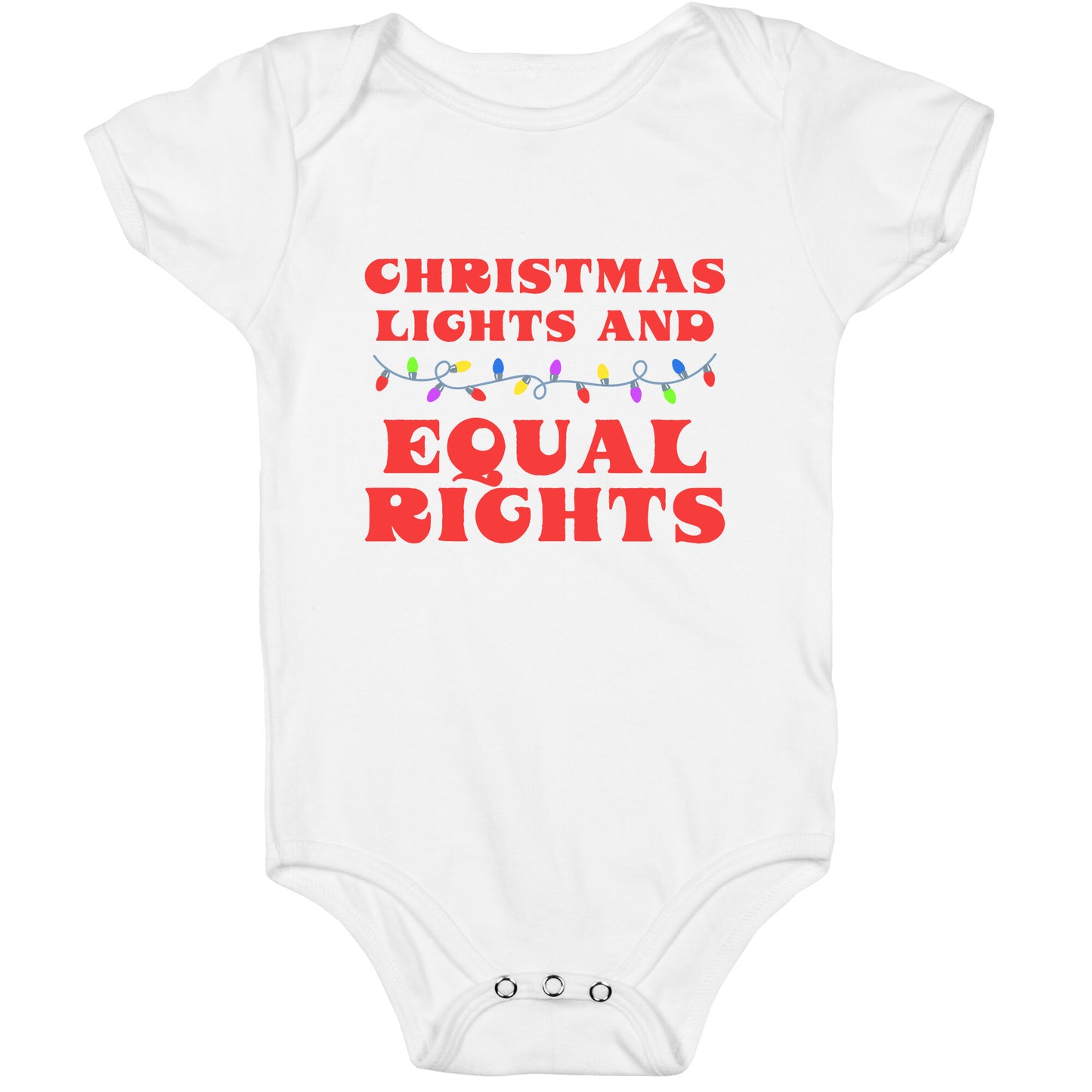 Christmas Lights and Equal Rights Baby One-Piece