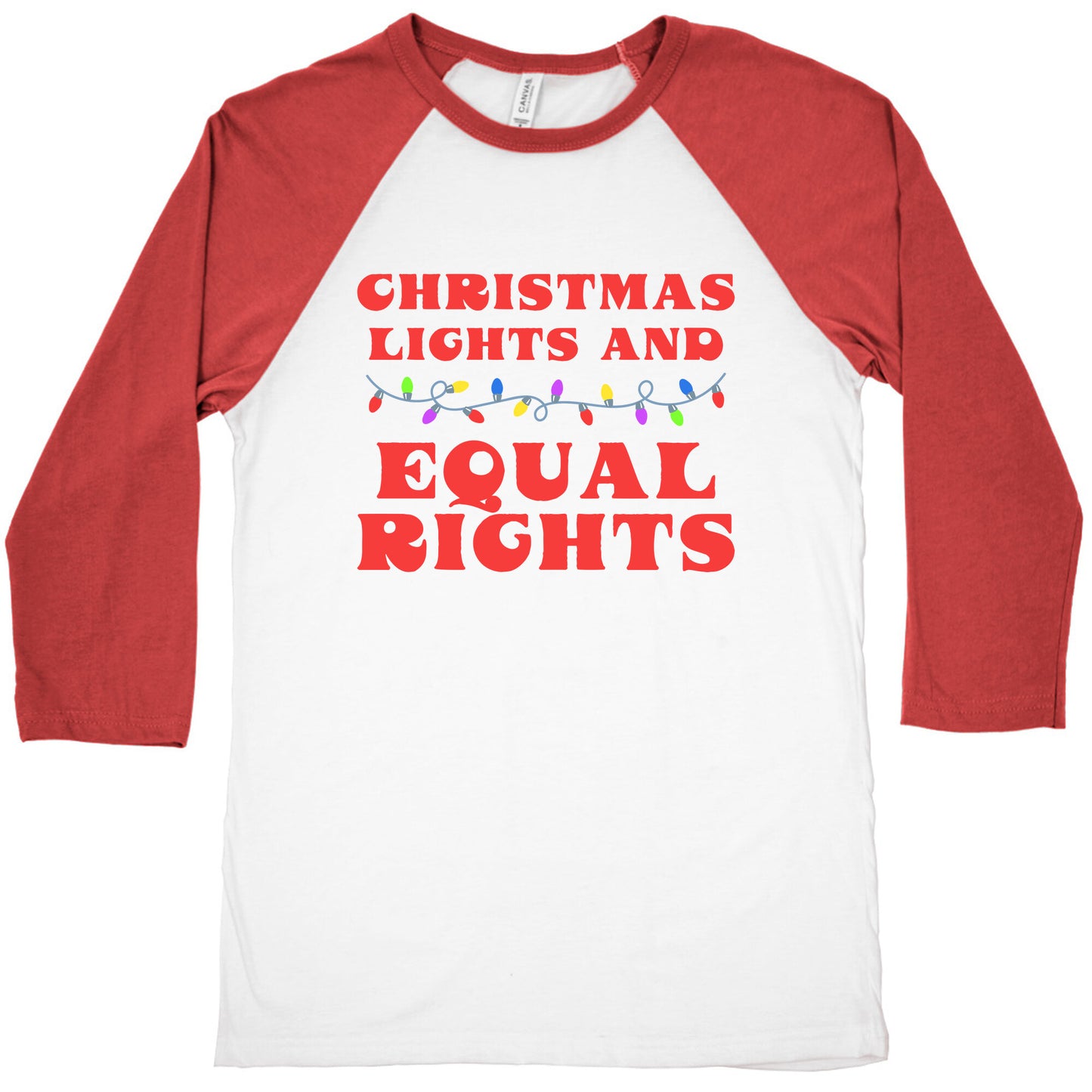 Christmas Lights and Equal Rights Baseball Tee