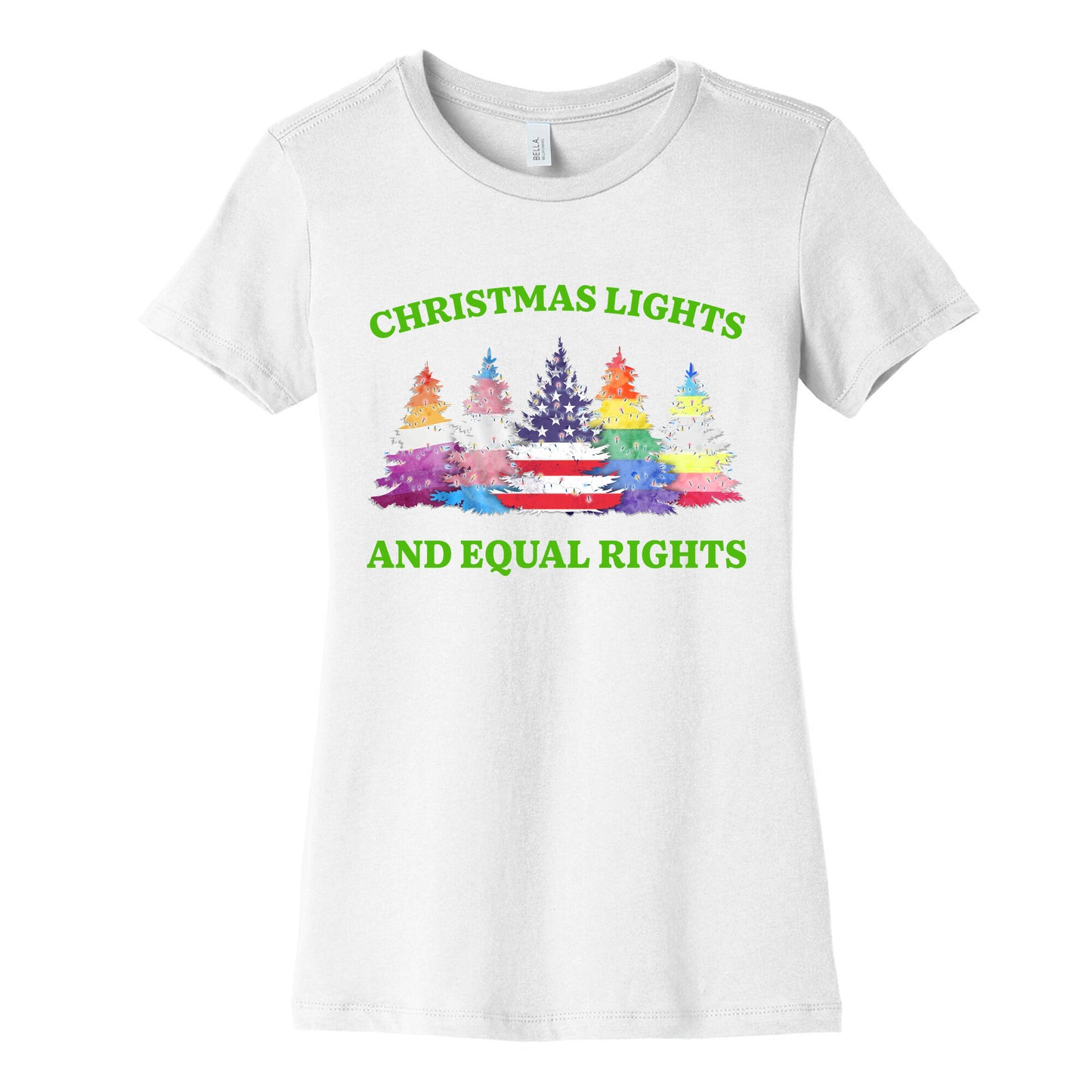 Christmas Lights and Equal Rights Shirt Womens Cotton Tee