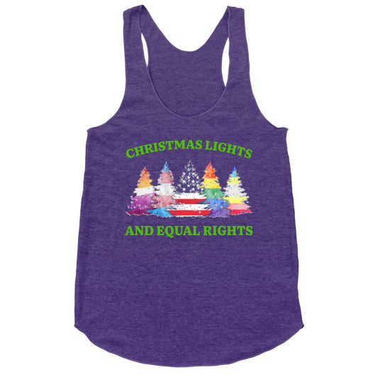 Christmas Lights and Equal Rights Shirt Racerback Tank