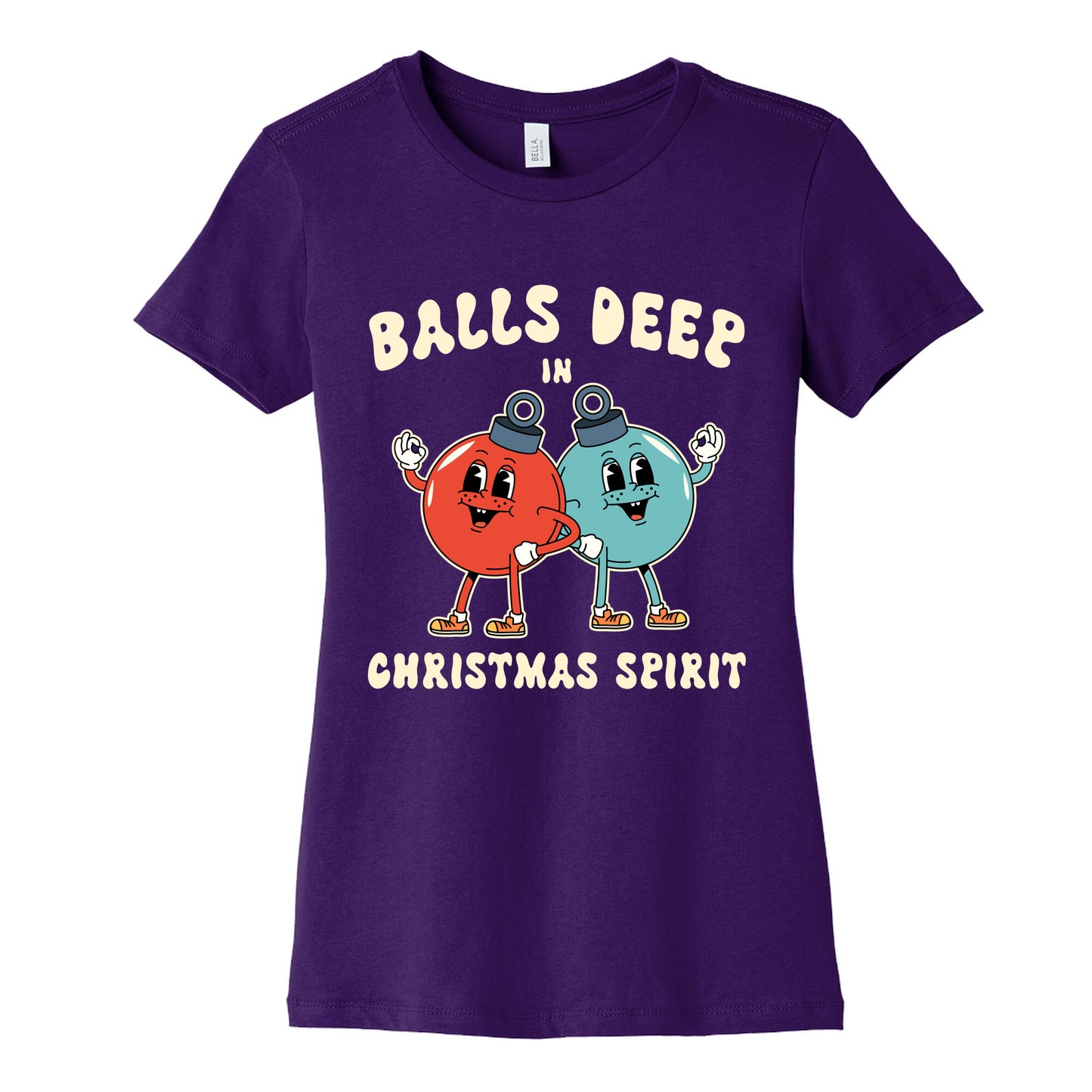 Balls Deep in Christmas Spirit Womens Cotton Tee