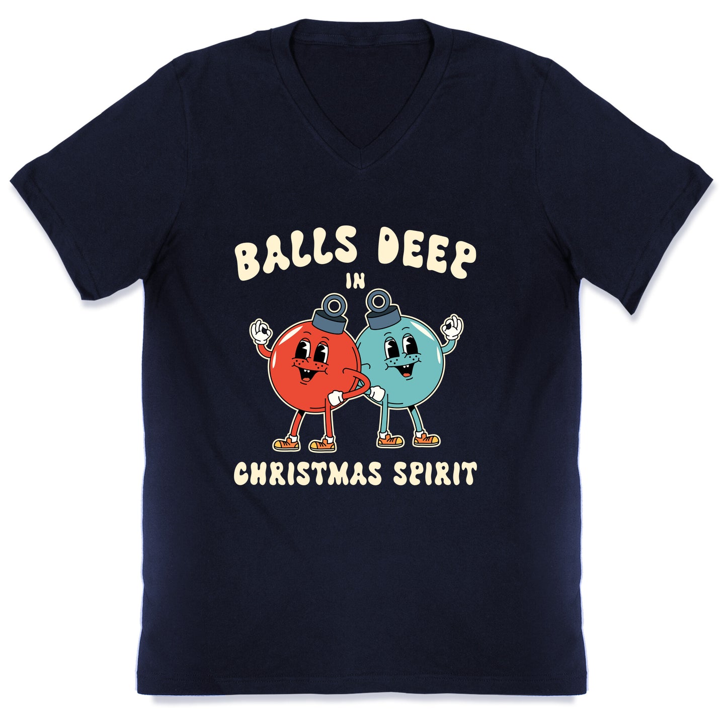 Balls Deep in Christmas Spirit V-Neck
