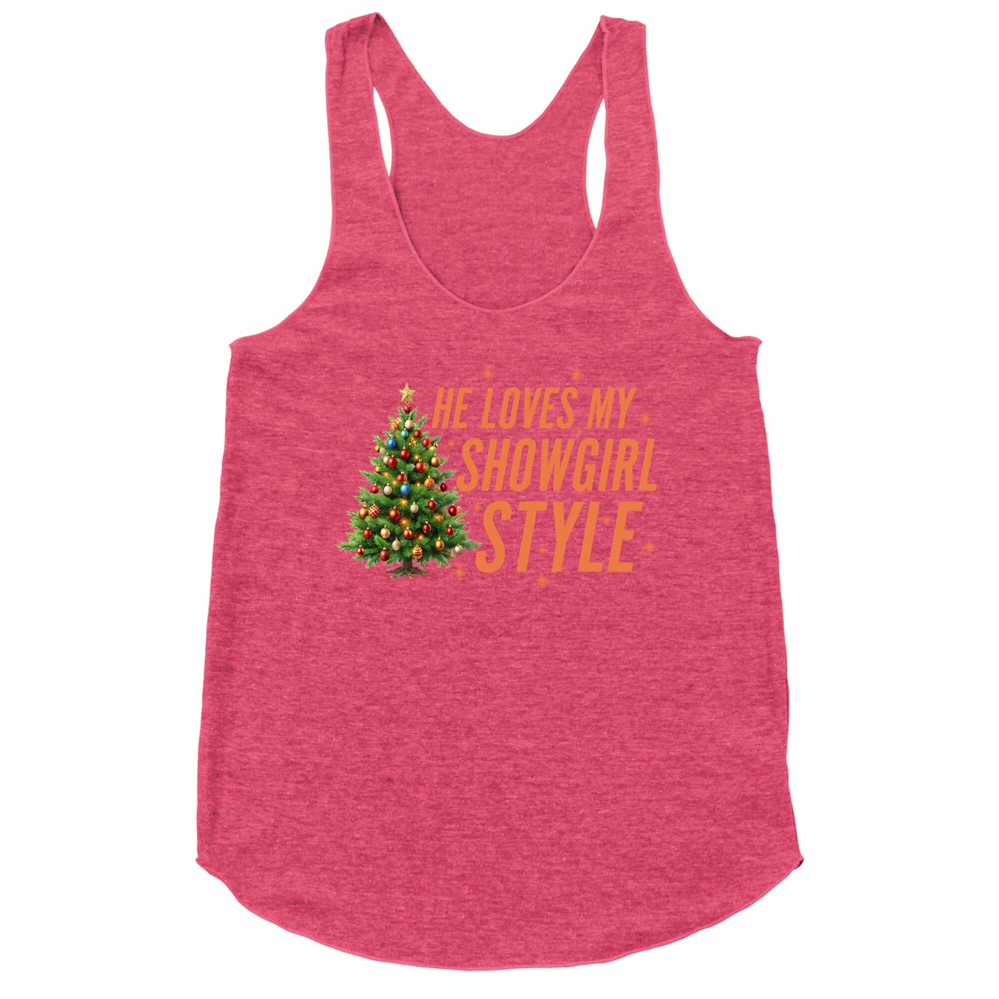 He Loves My Showgirl Style, She Loves my Redwood Tree Racerback Tank