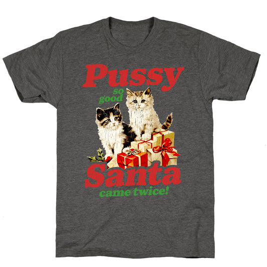 Pussy So Good Santa Came Twice Unisex Triblend Tee