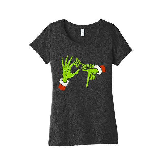 67 Grinch Hands Womens Triblend Tee