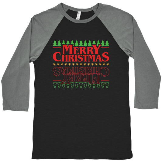 Christmas Upside Down Baseball Tee