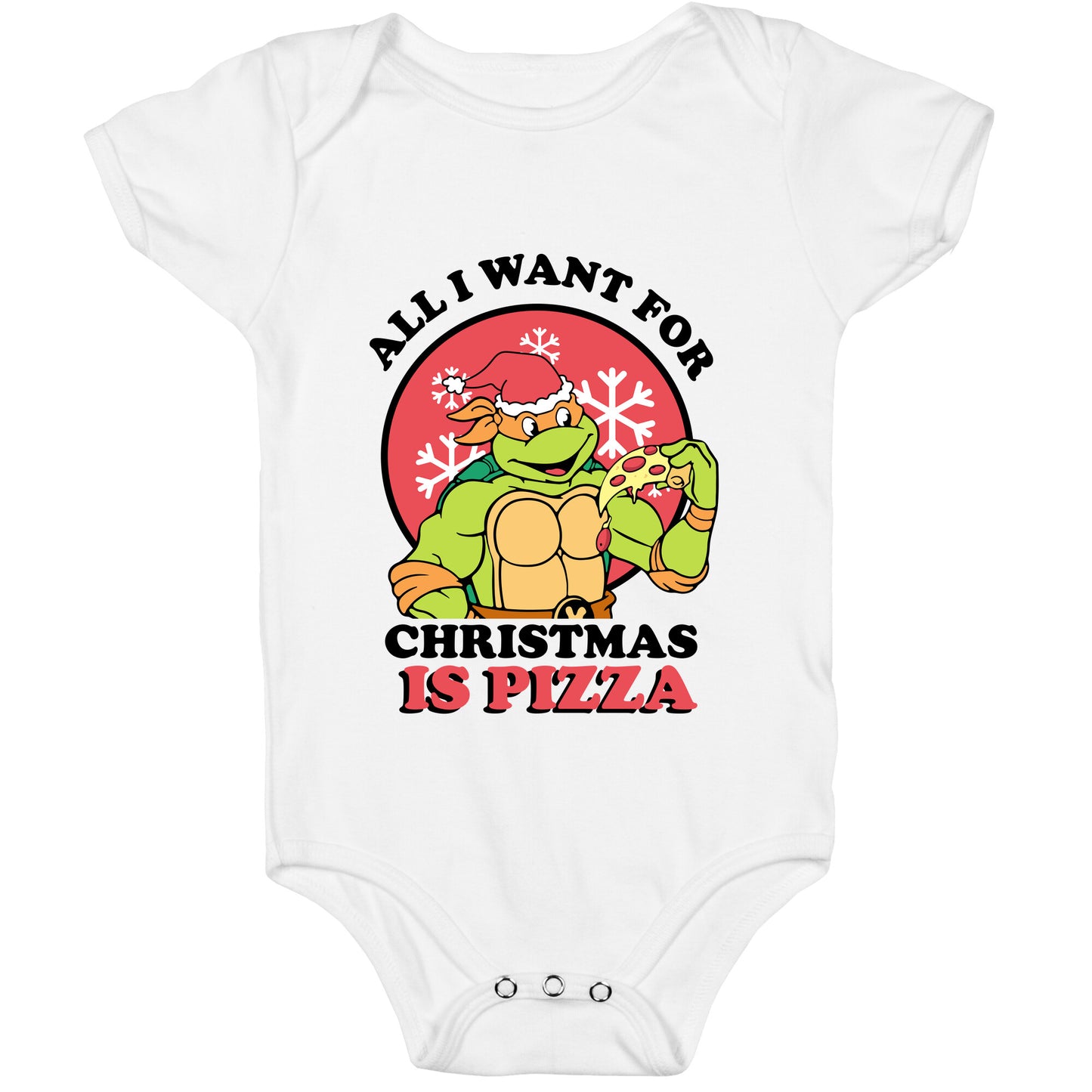 All I Want for Christmas is Pizza Baby One-Piece