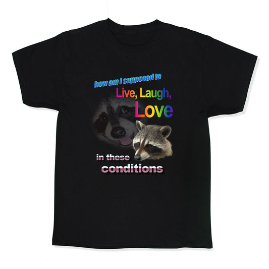 Live Laugh Love Raccoon Kids Tee