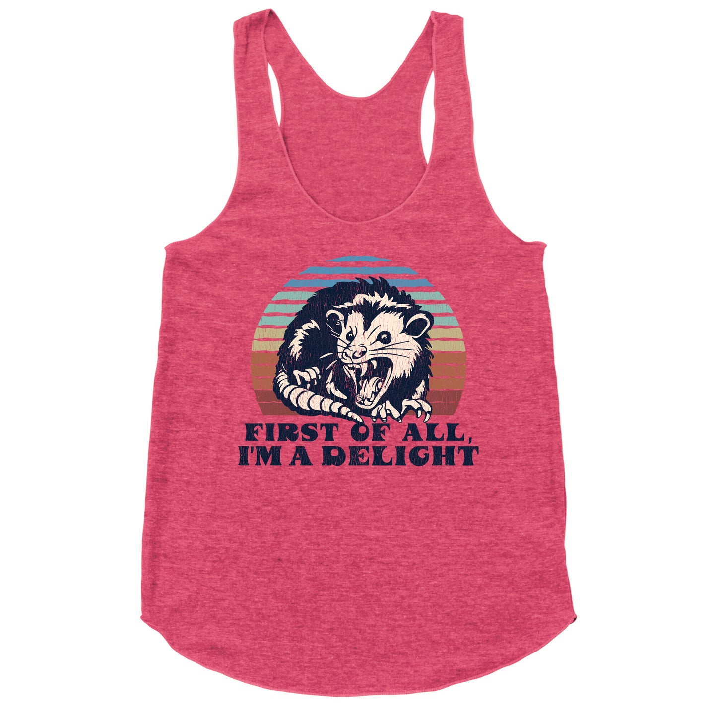 Delightful Unhinged Possum Racerback Tank