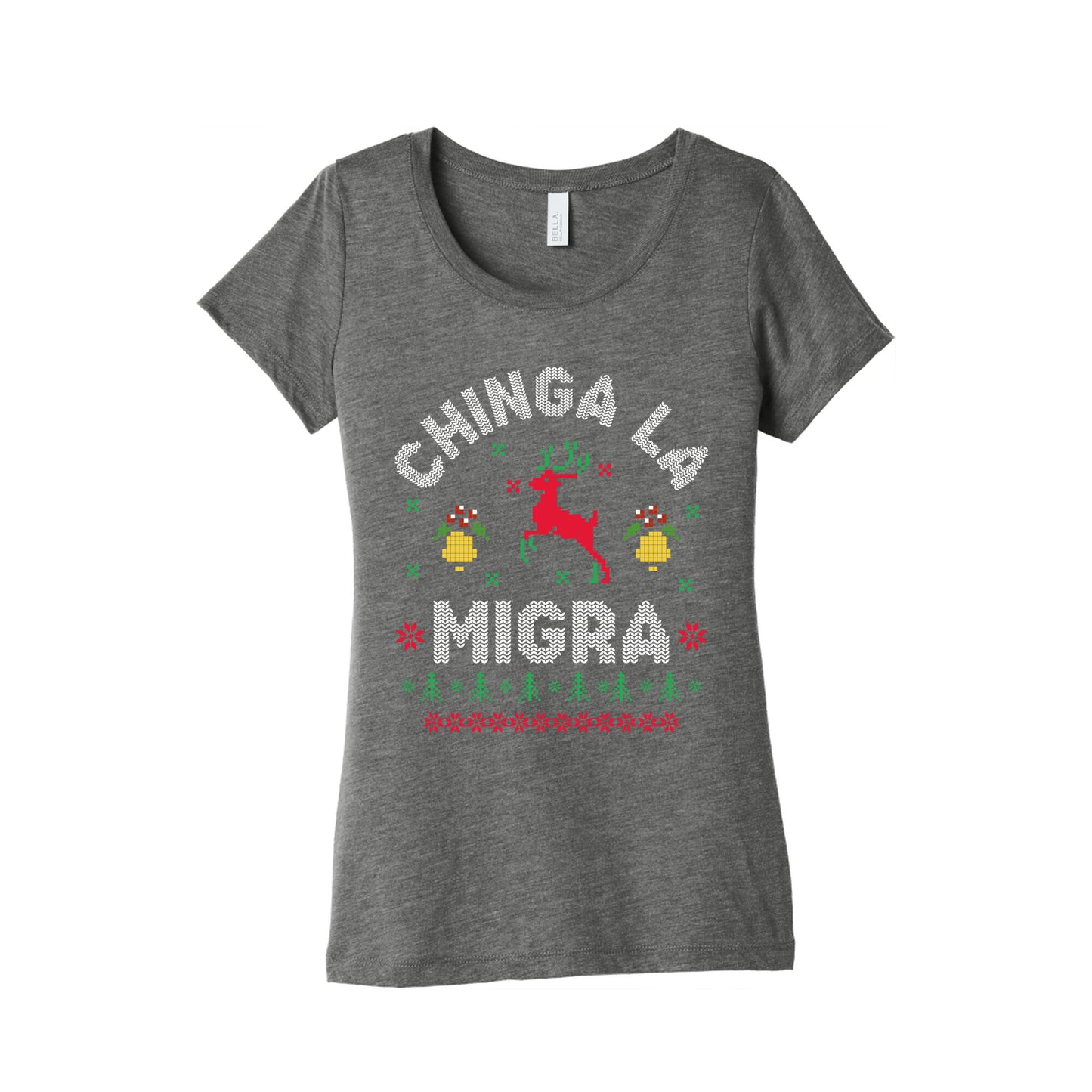 Chinga La Migra Christmas Womens Triblend Tee