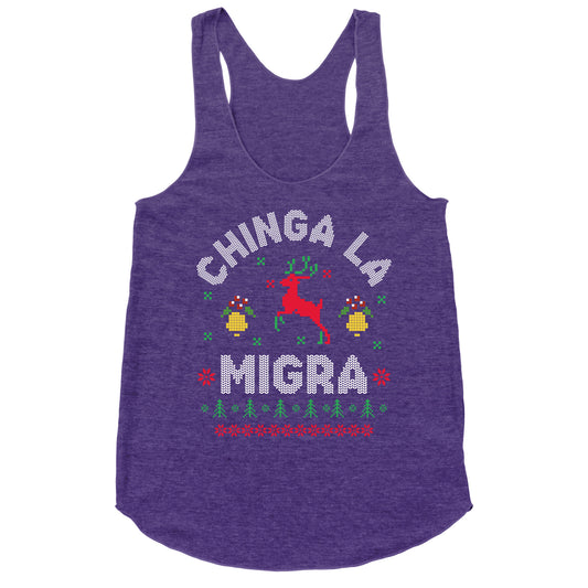 Chinga La Migra Christmas Racerback Tank