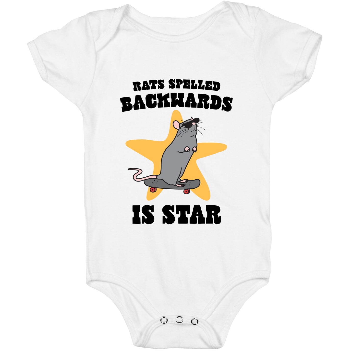Rats Spelled Backwards is STAR Baby One-Piece