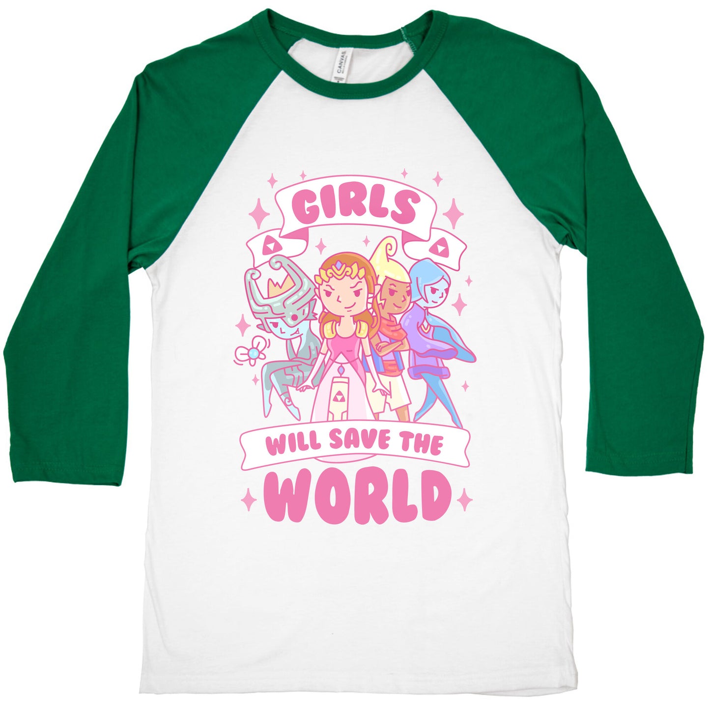 Zelda Girls Will Save The World Parody Baseball Tee