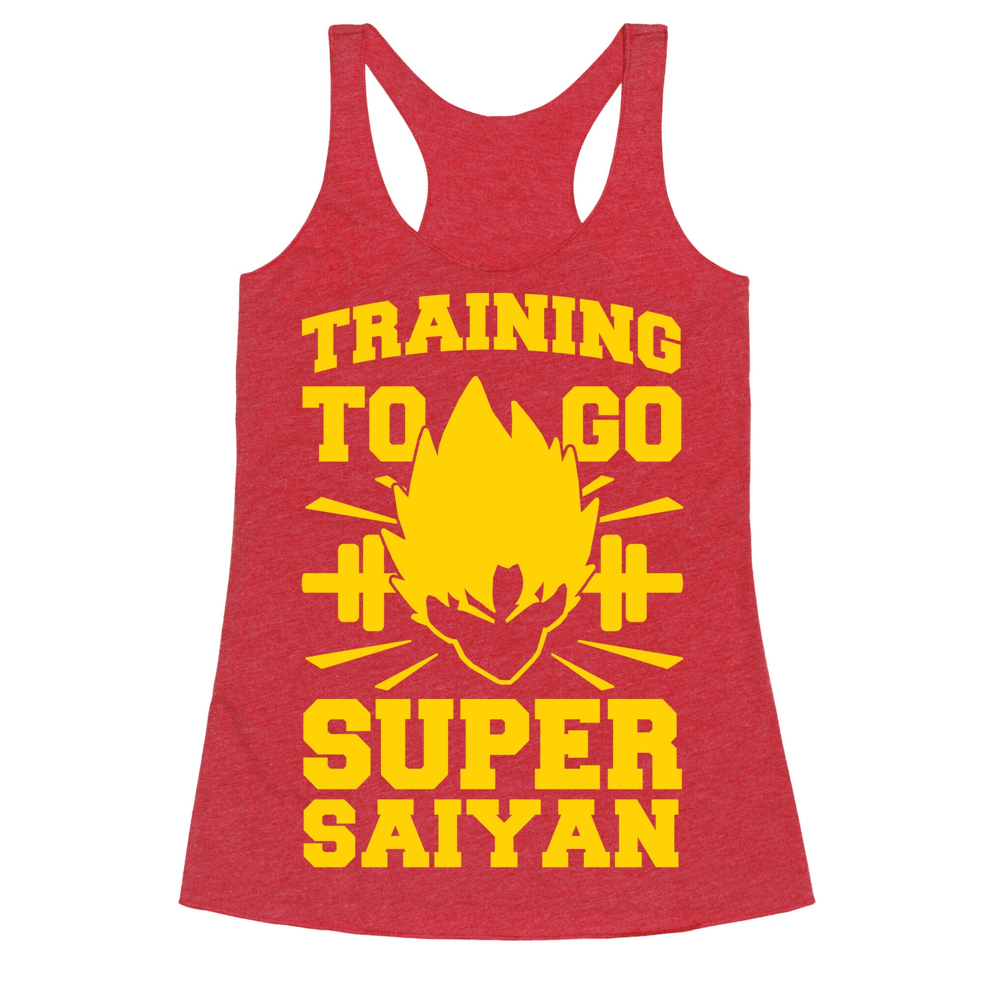 Training to Go Super Saiyan Racerback Tank