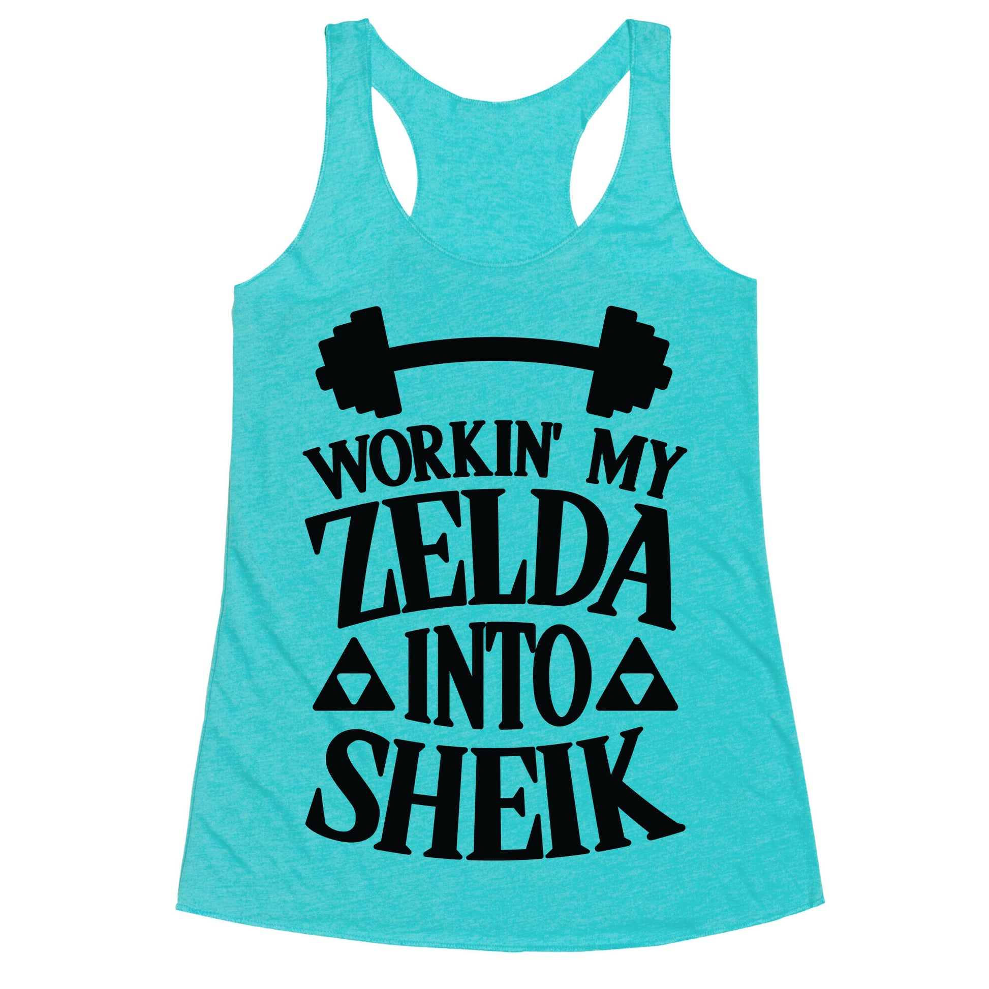 Workin' My Zelda Into Sheik Racerback Tank