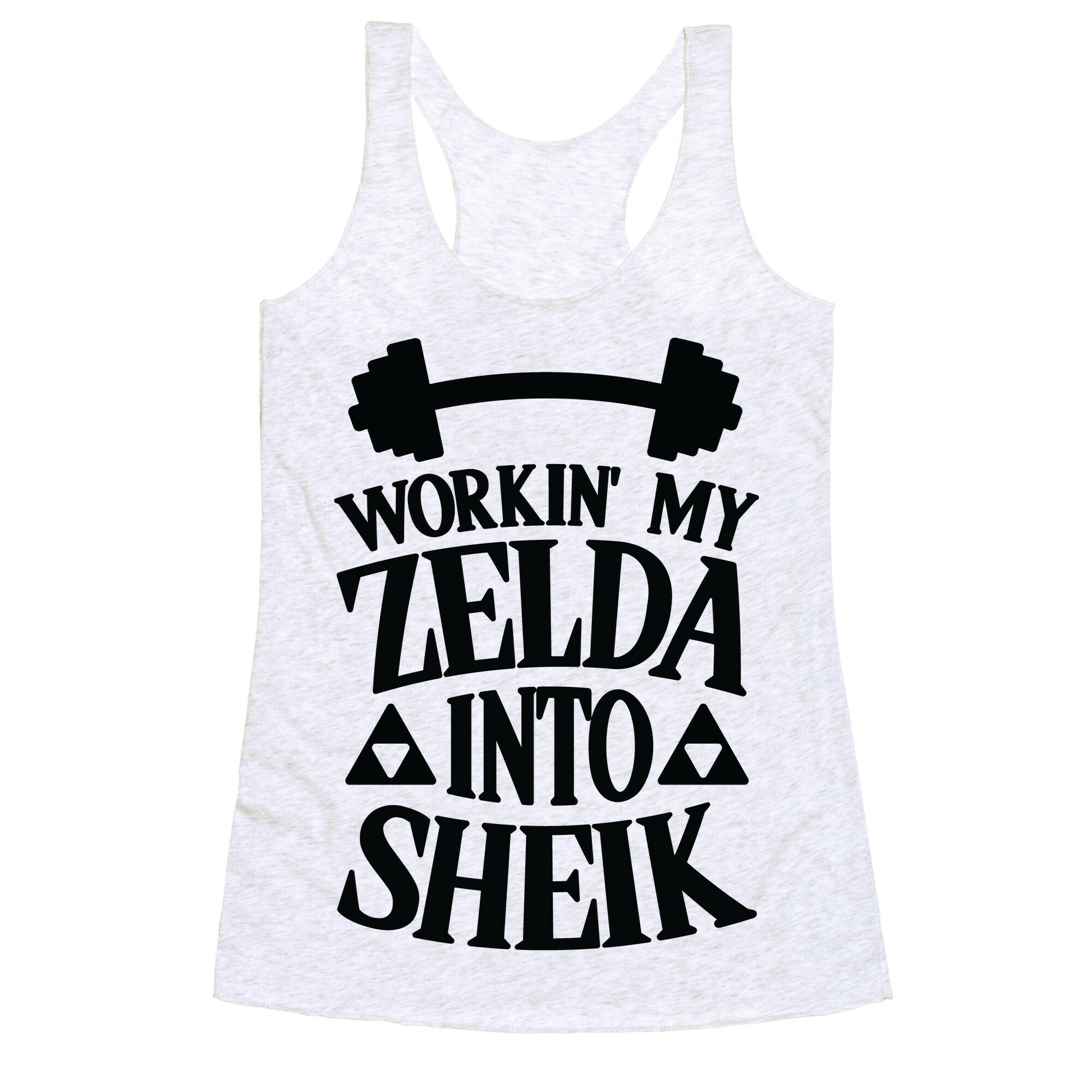 Workin' My Zelda Into Sheik Racerback Tank