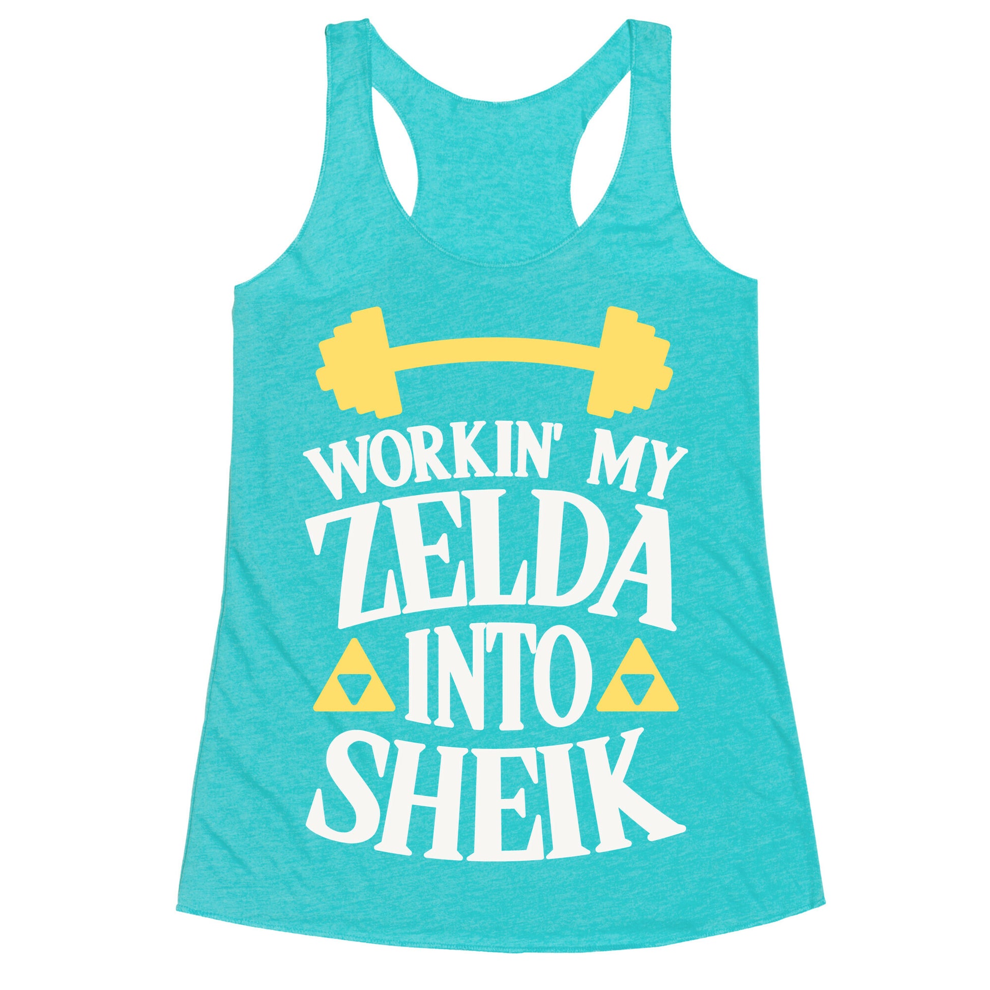 Workin' My Zelda Into Sheik Racerback Tank