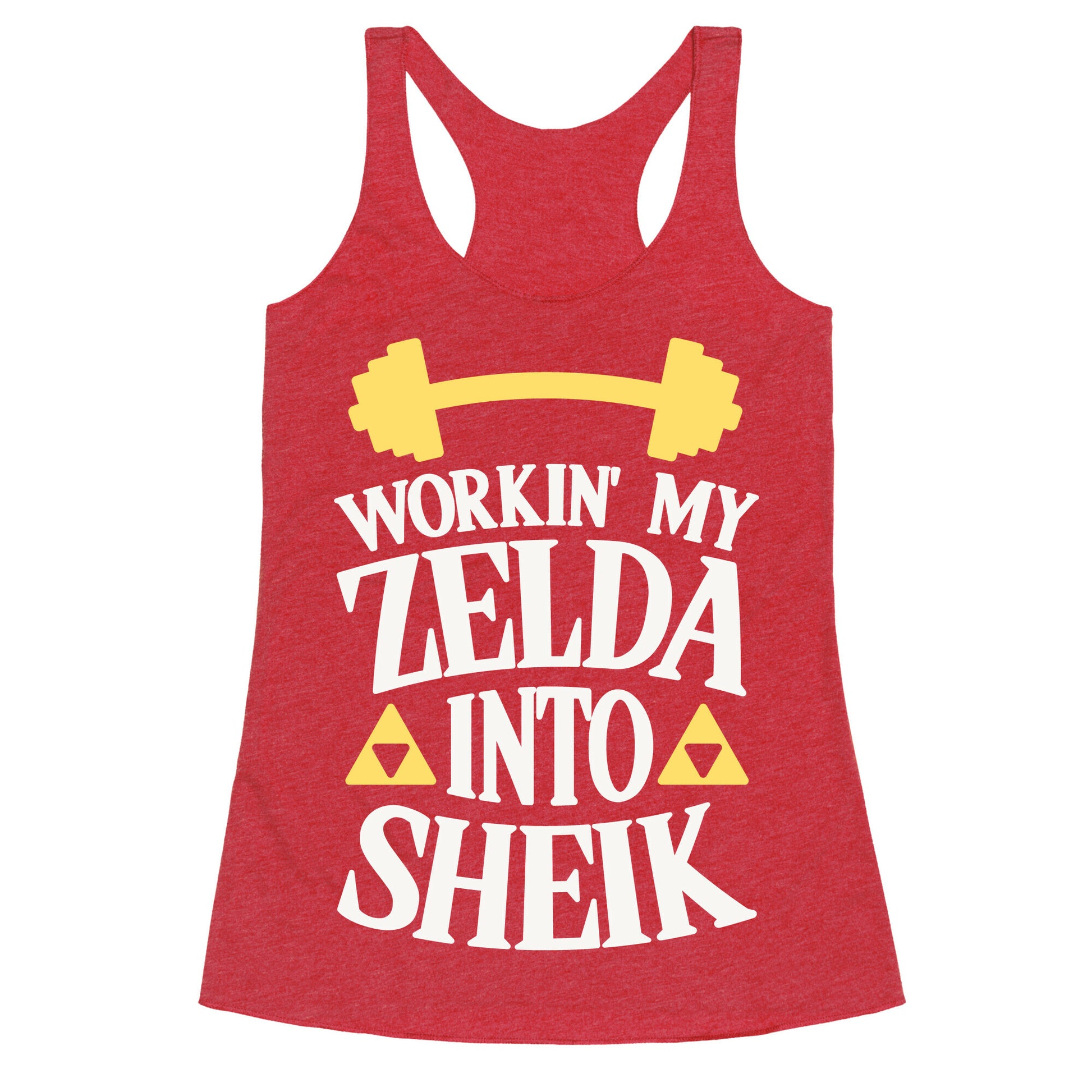 Workin' My Zelda Into Sheik Racerback Tank