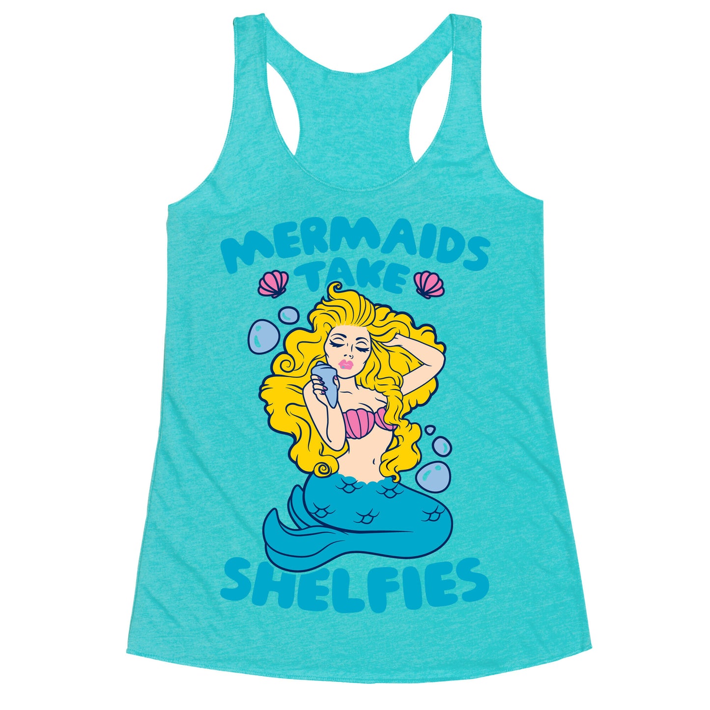 Mermaids Take Shelfies Racerback Tank