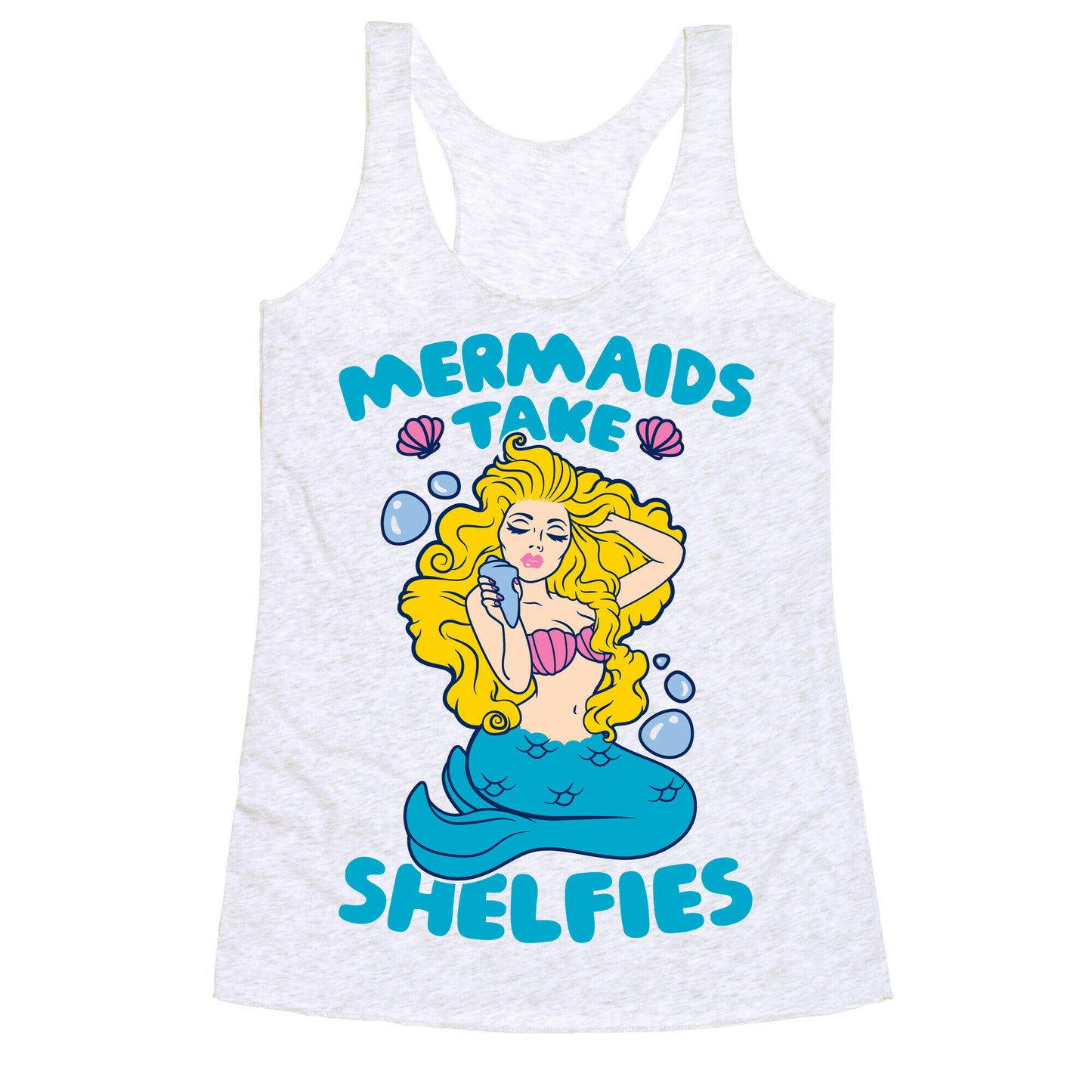 Mermaids Take Shelfies Racerback Tank