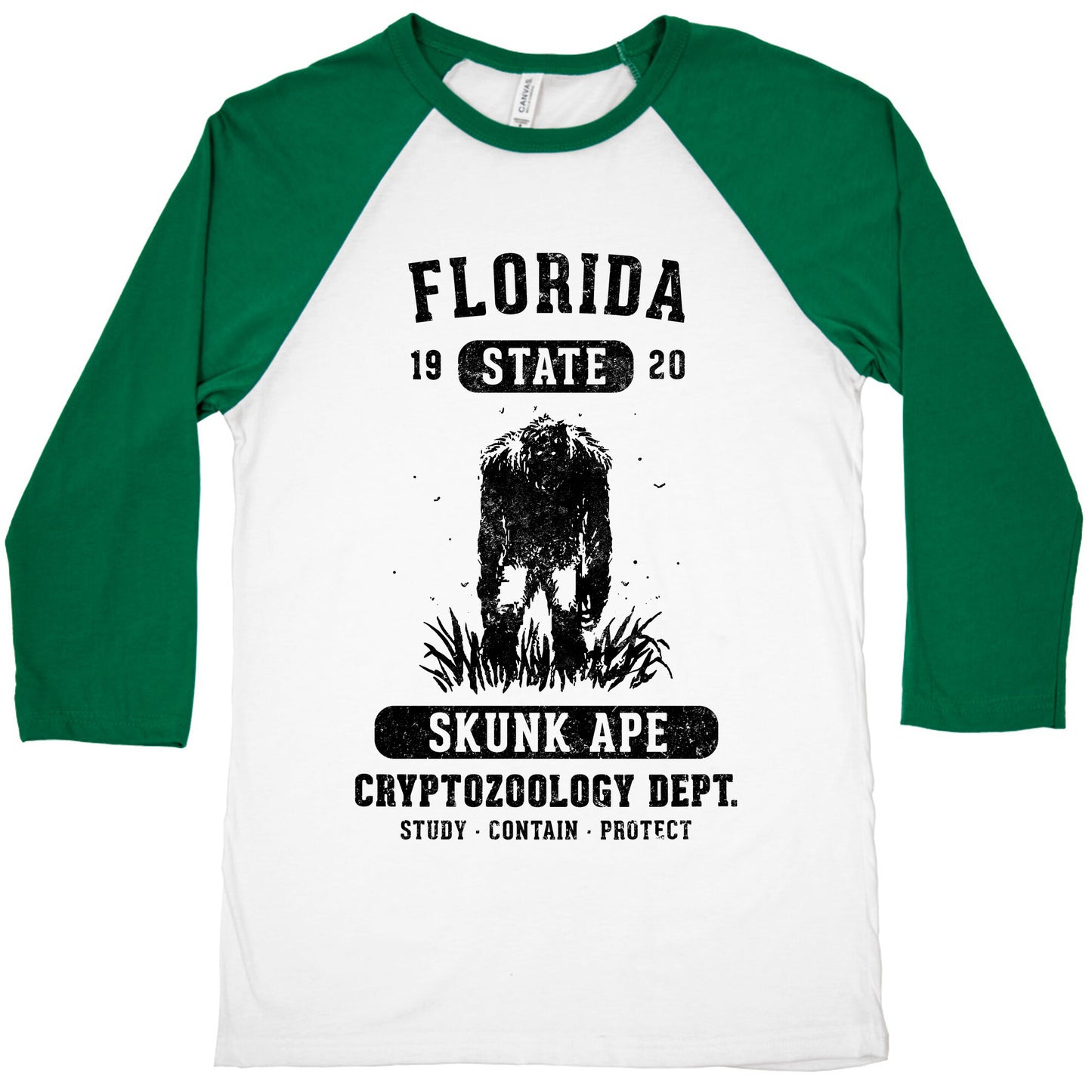 Florida Skunk Ape Cryptozoology Baseball Tee