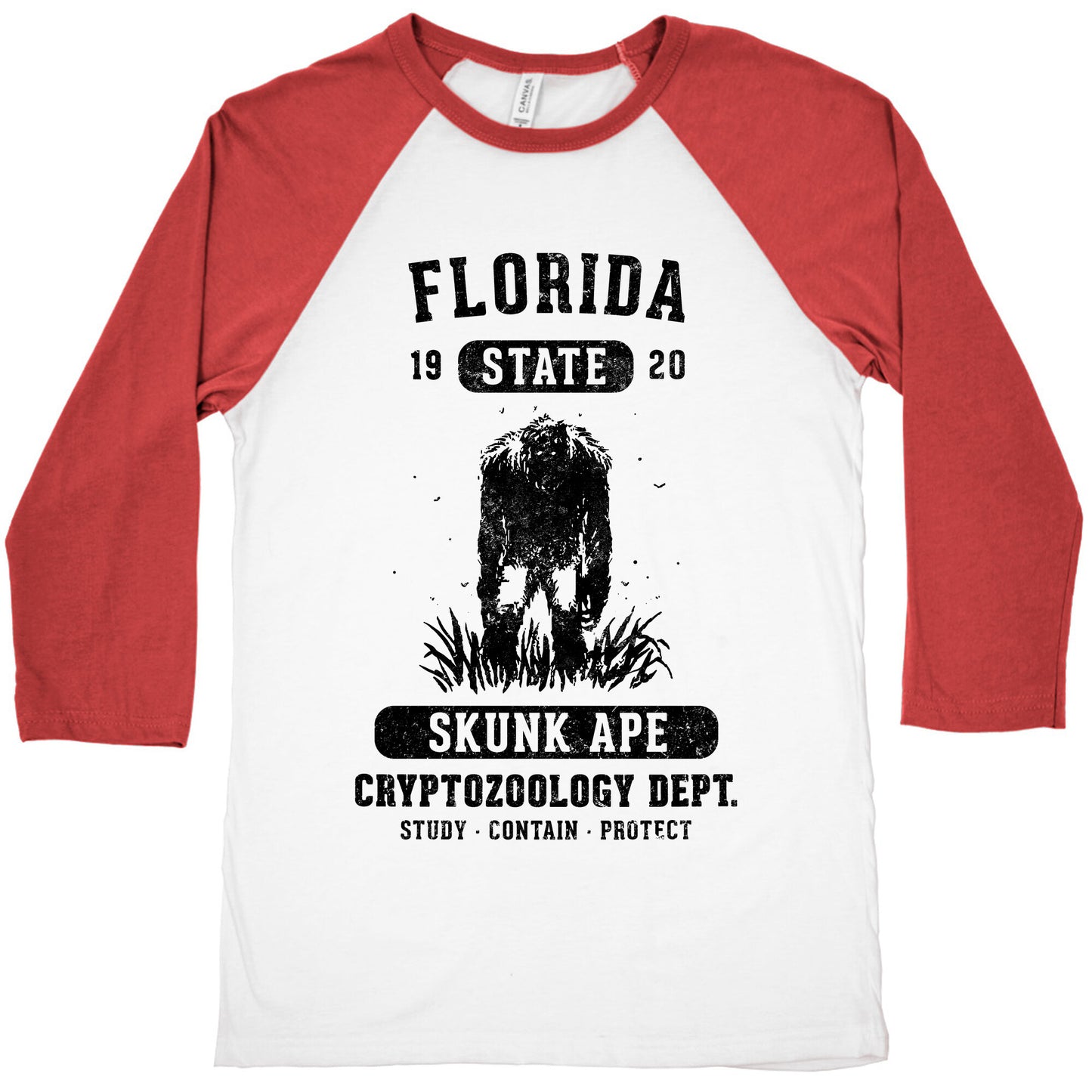 Florida Skunk Ape Cryptozoology Baseball Tee