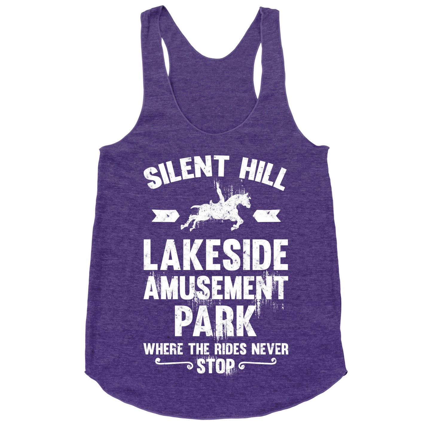 Silent Hill Lakeside Amusement Park Where The Rides Never Stop Racerback Tank