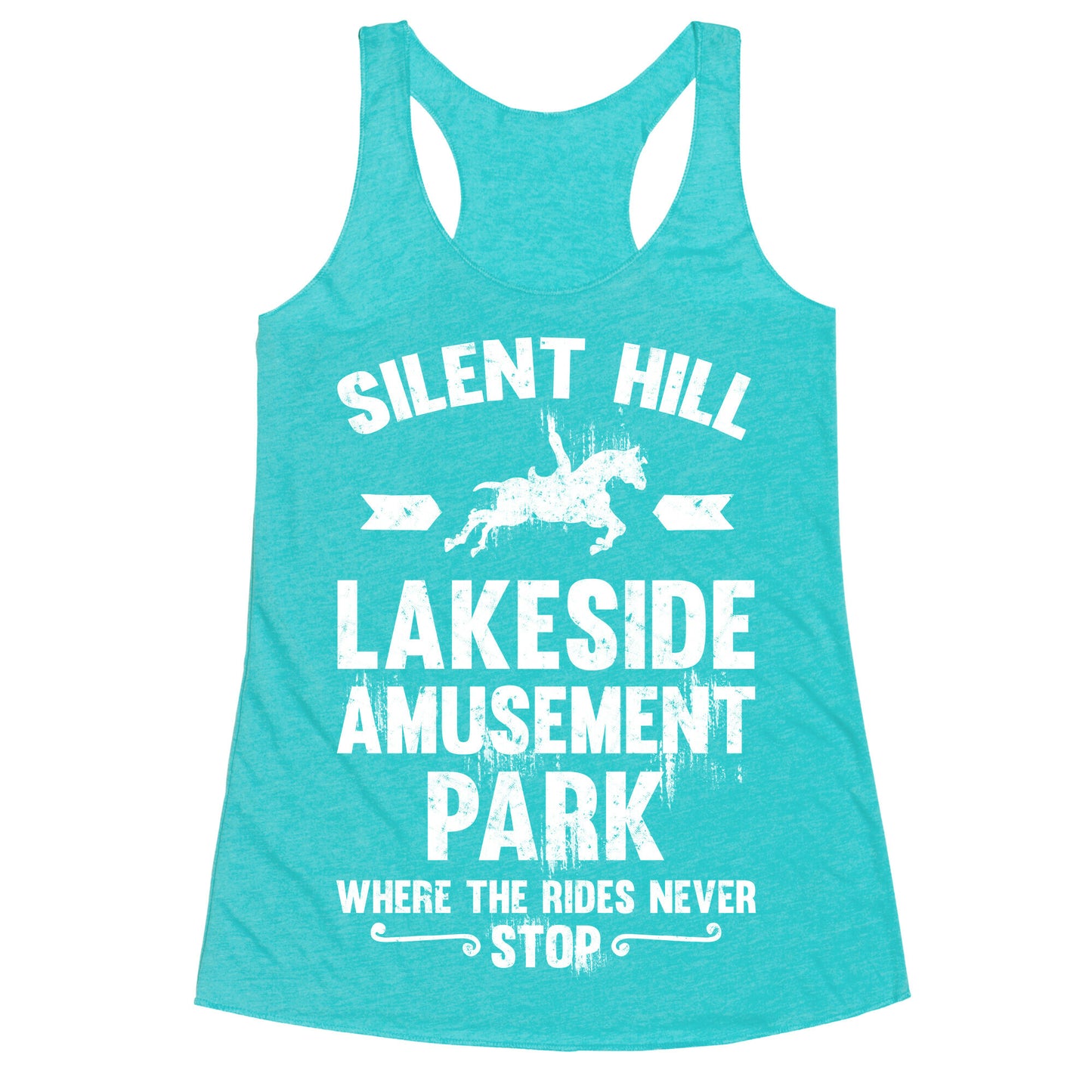Silent Hill Lakeside Amusement Park Where The Rides Never Stop Racerback Tank