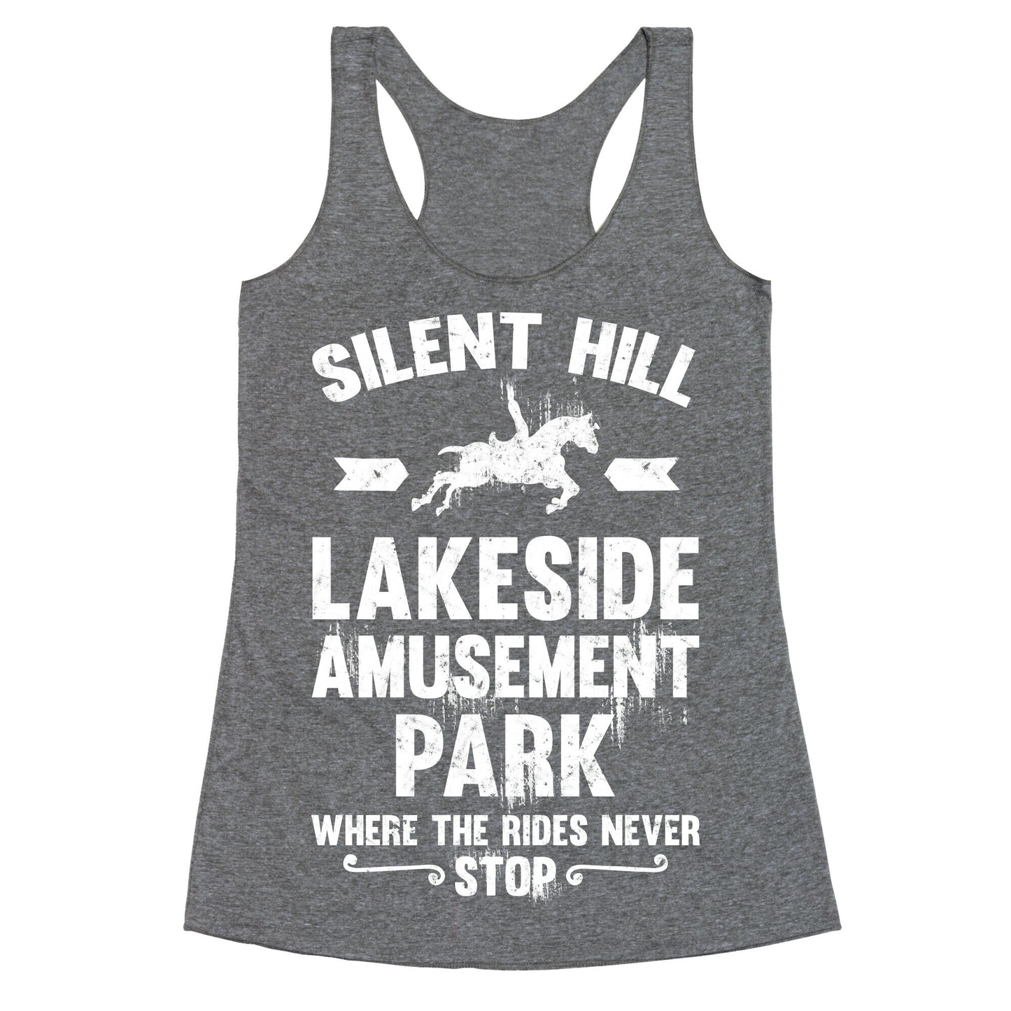 Silent Hill Lakeside Amusement Park Where The Rides Never Stop Racerback Tank