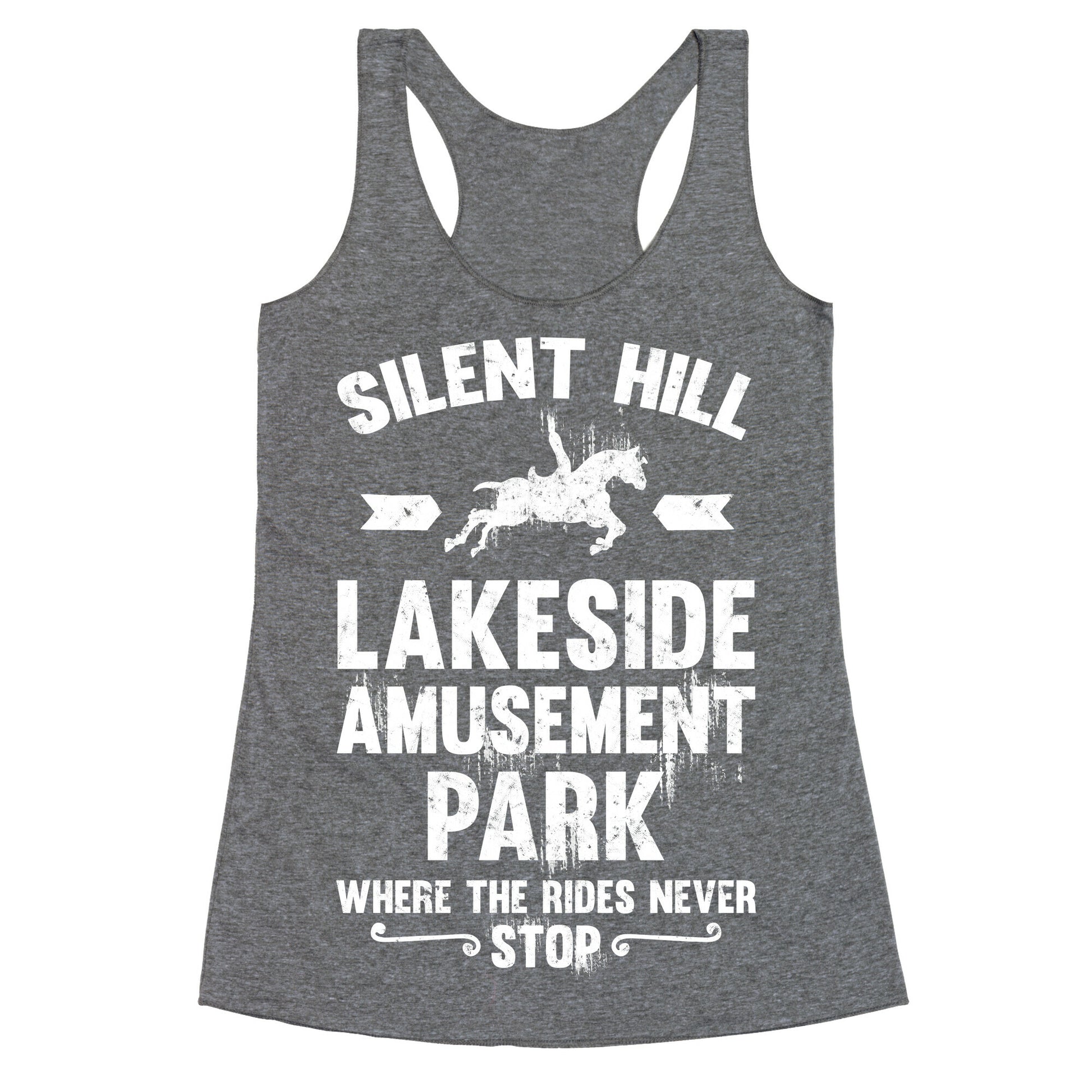 Silent Hill Lakeside Amusement Park Where The Rides Never Stop Racerback Tank
