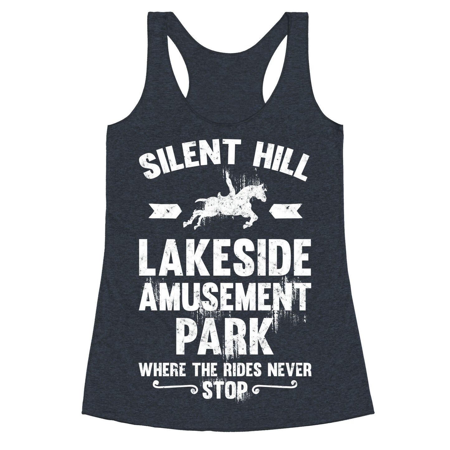 Silent Hill Lakeside Amusement Park Where The Rides Never Stop Racerback Tank