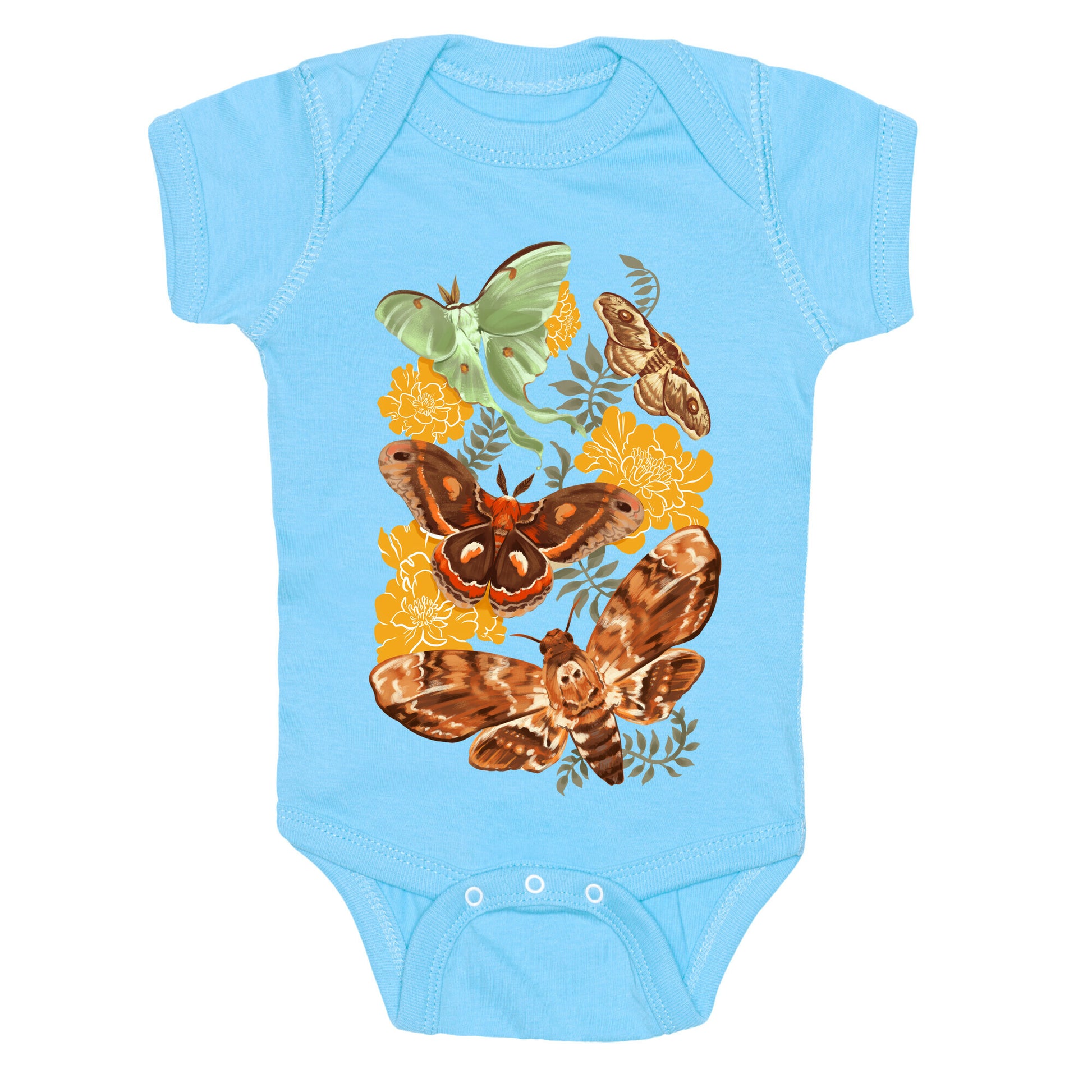 Moths & Marigolds Baby One Piece
