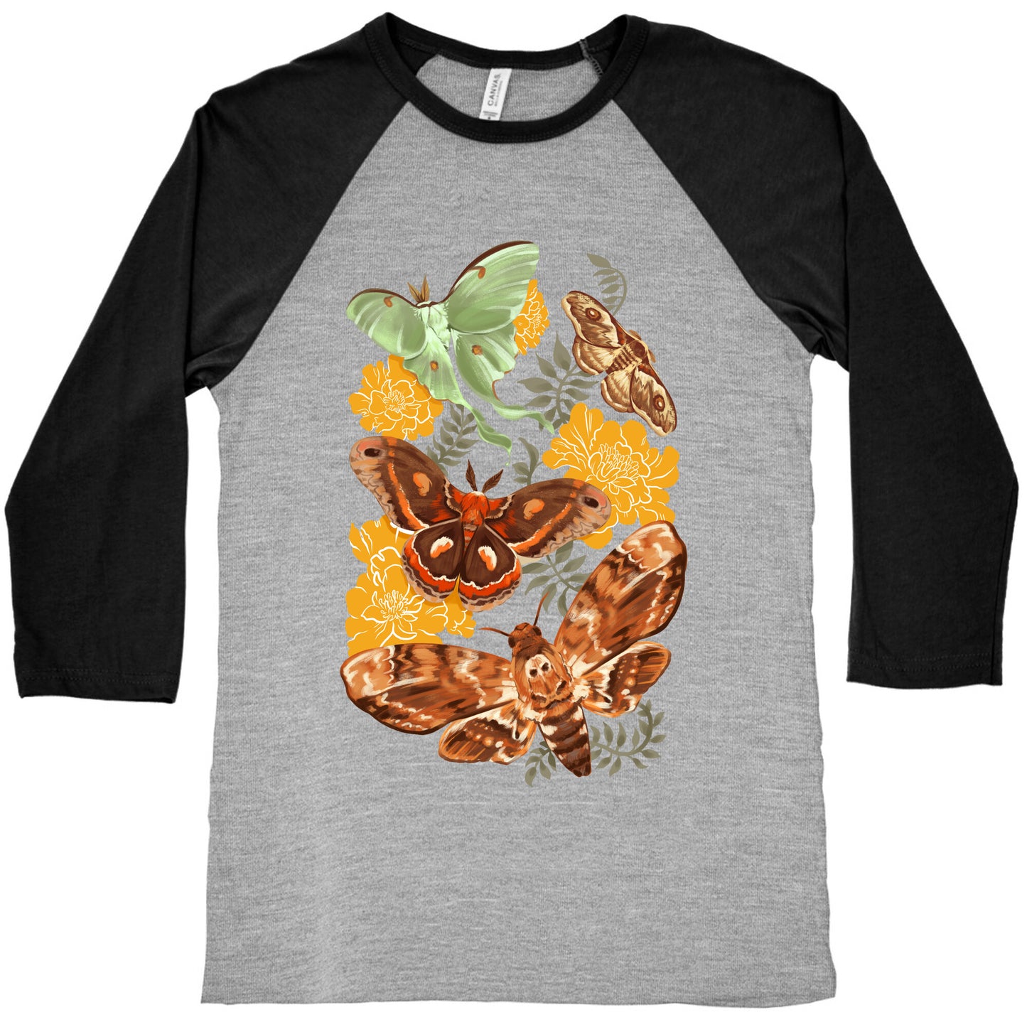 Moths & Marigolds Baseball Tee