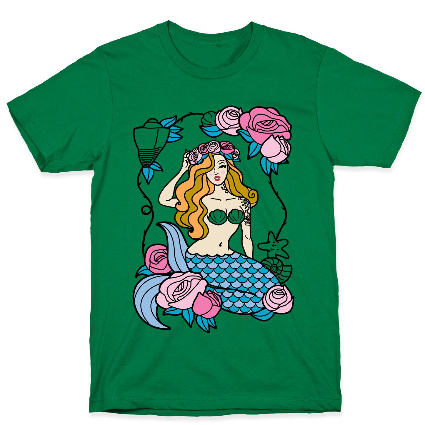 Nautical Tattoo Mermaid T-Shirt
