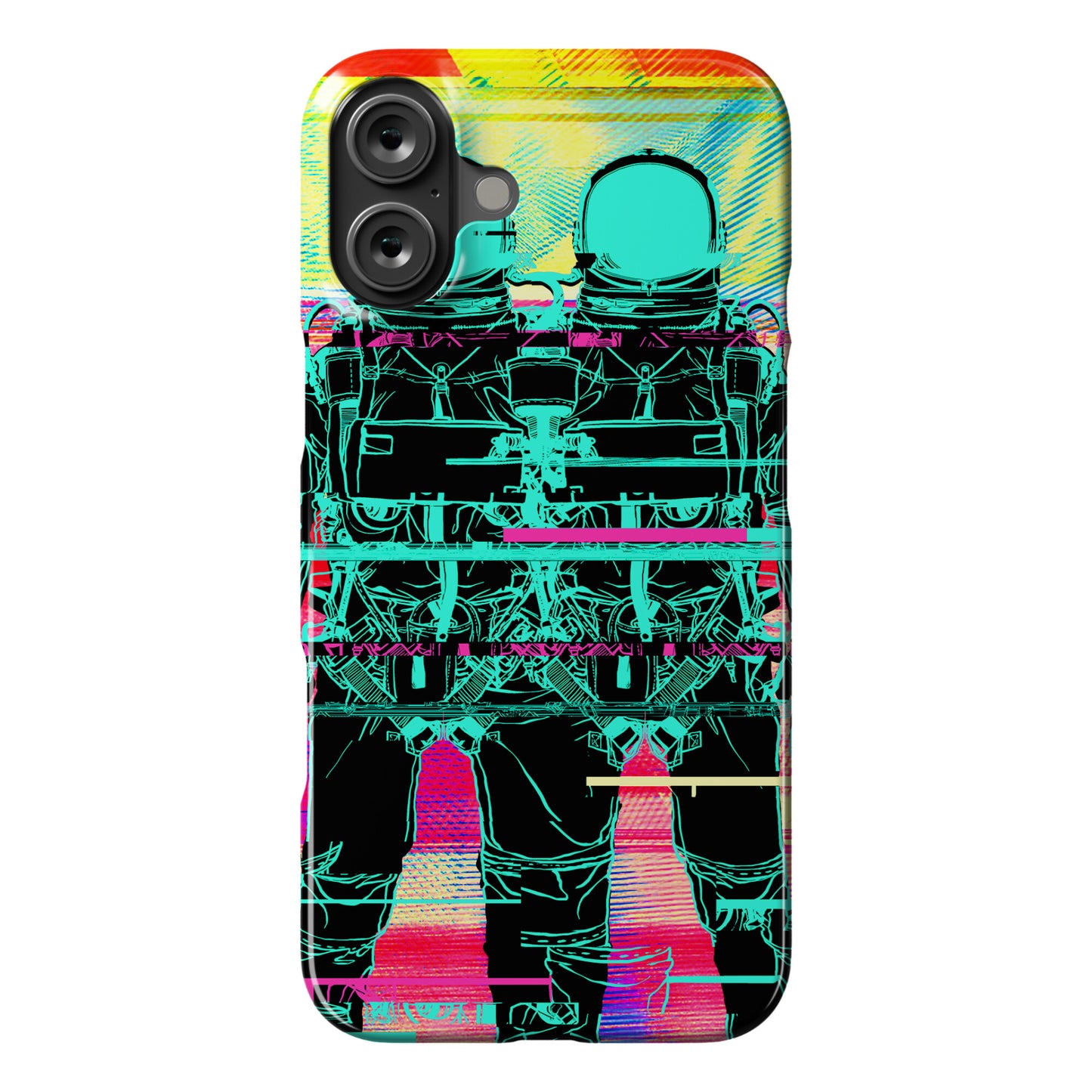 Twin Astronaut Glitch Phone Case