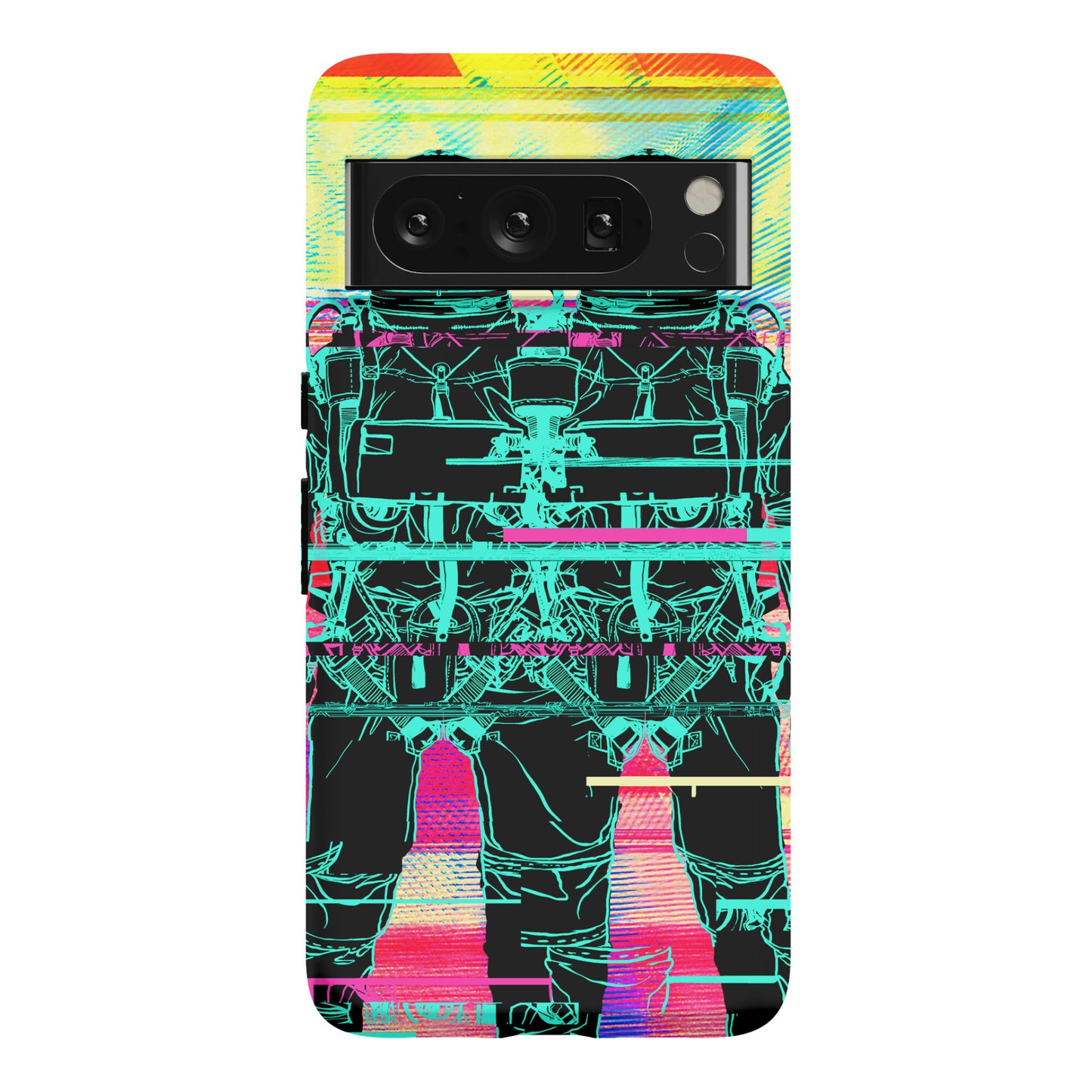 Twin Astronaut Glitch Phone Case