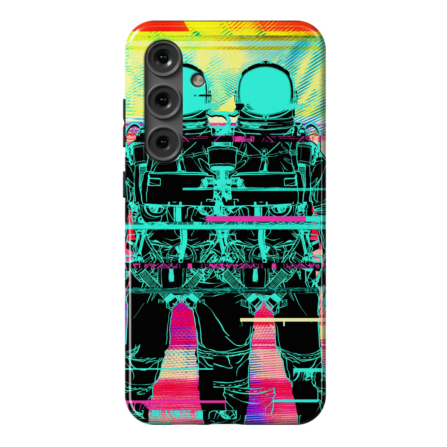 Twin Astronaut Glitch Phone Case