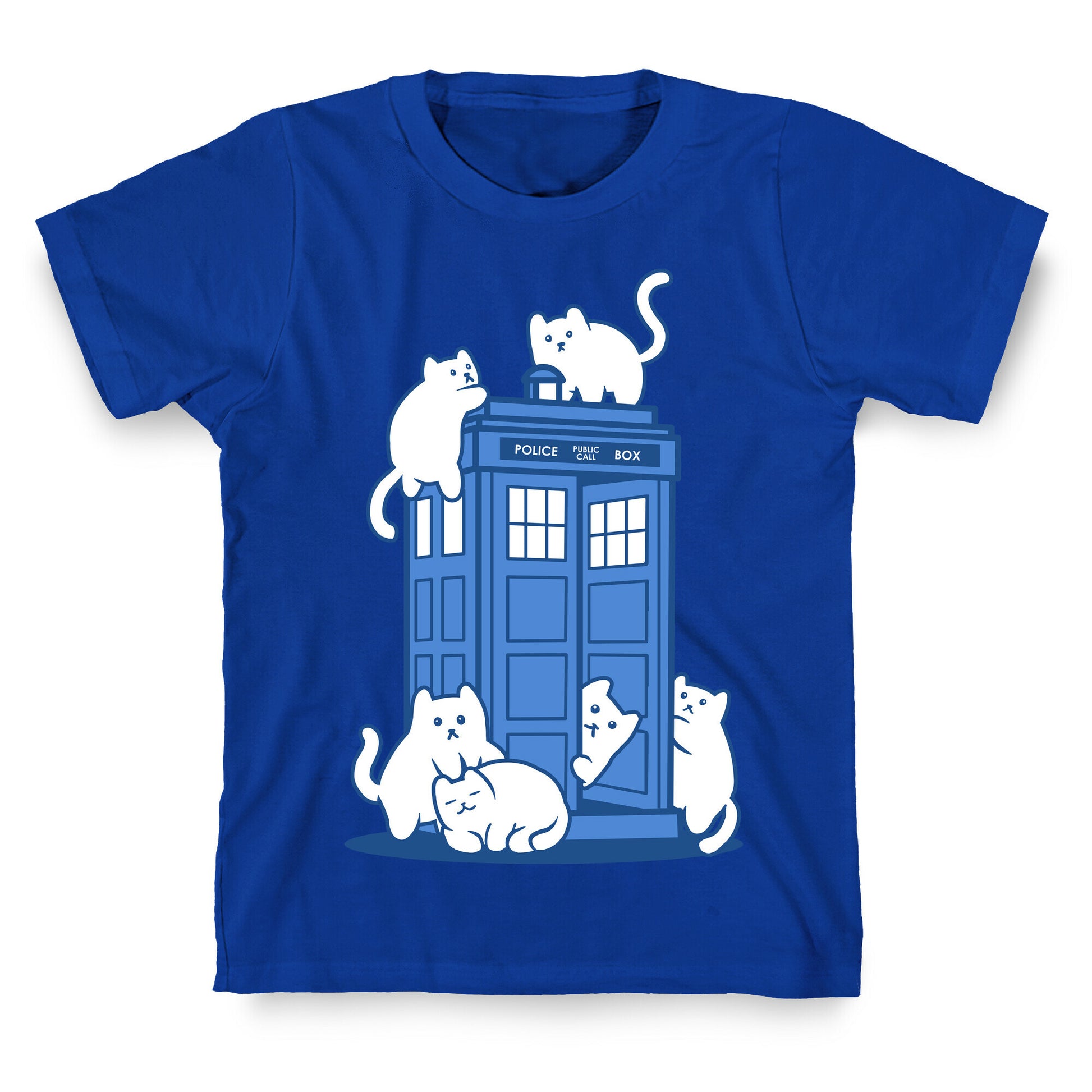 Catipose and the Tardis T-Shirt