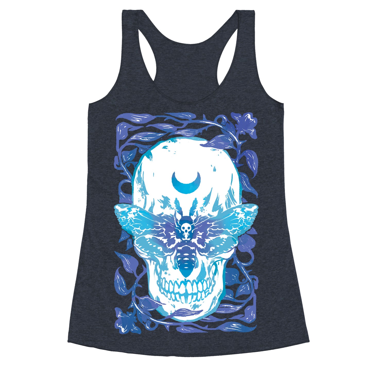 Skull Moth Racerback Tank