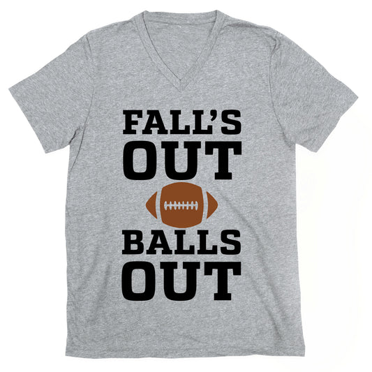 Fall's Out Balls Out (Football) V-Neck