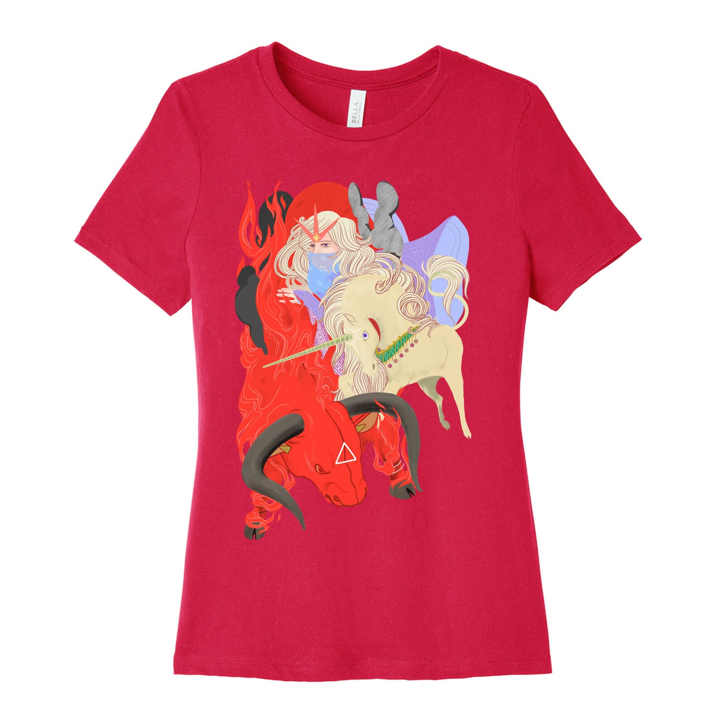 The Last Unicorn and the Red Bull Women's Cotton Tee
