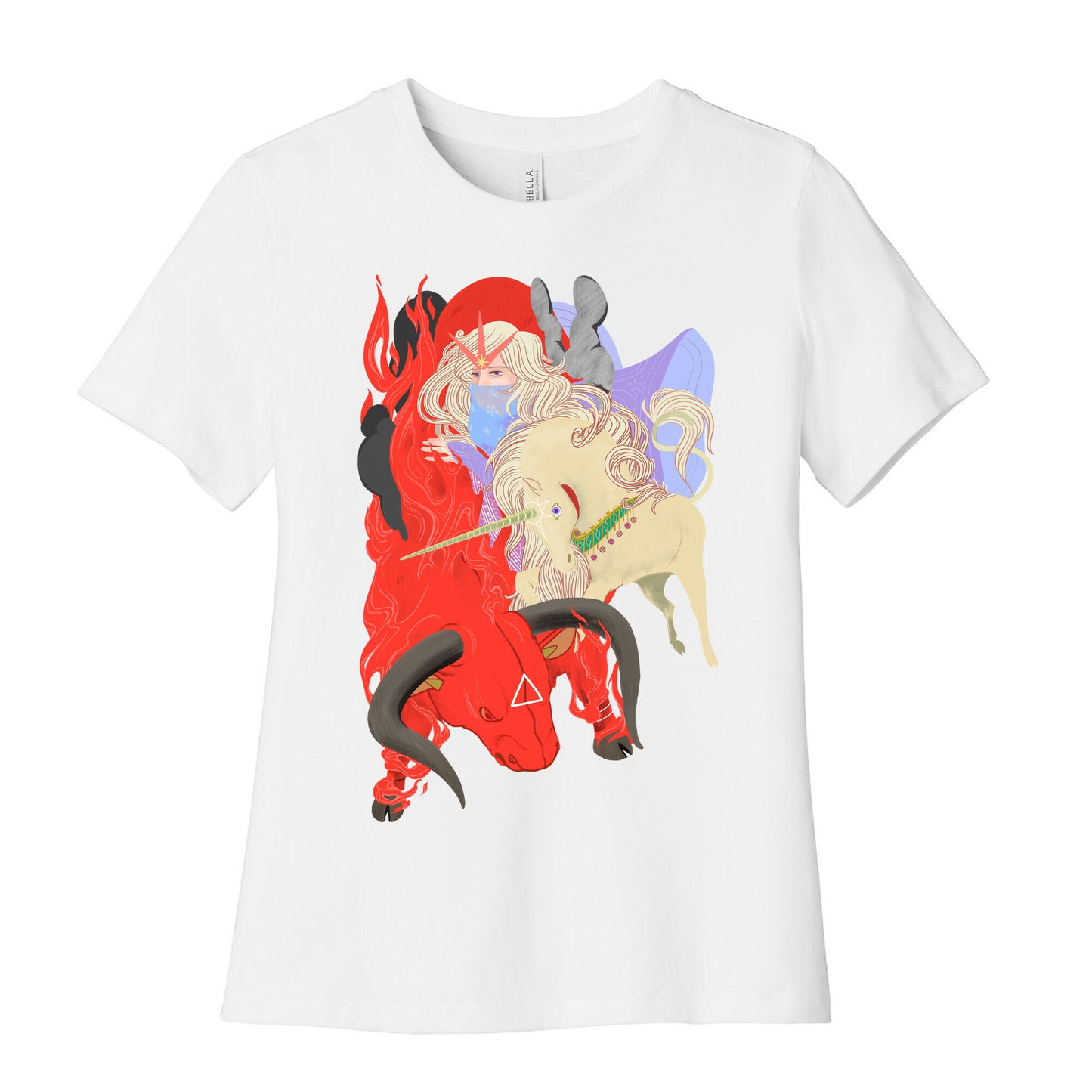 The Last Unicorn and the Red Bull Women's Cotton Tee