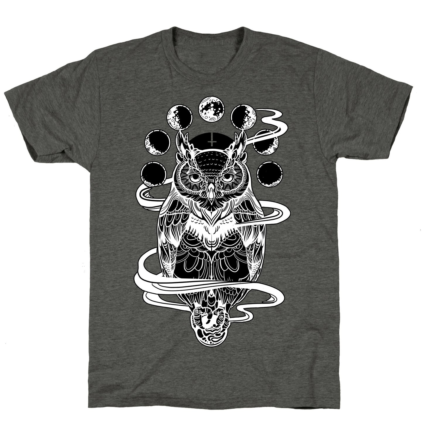 Witch's Owl Under the Phases of the Moon Unisex Triblend Tee