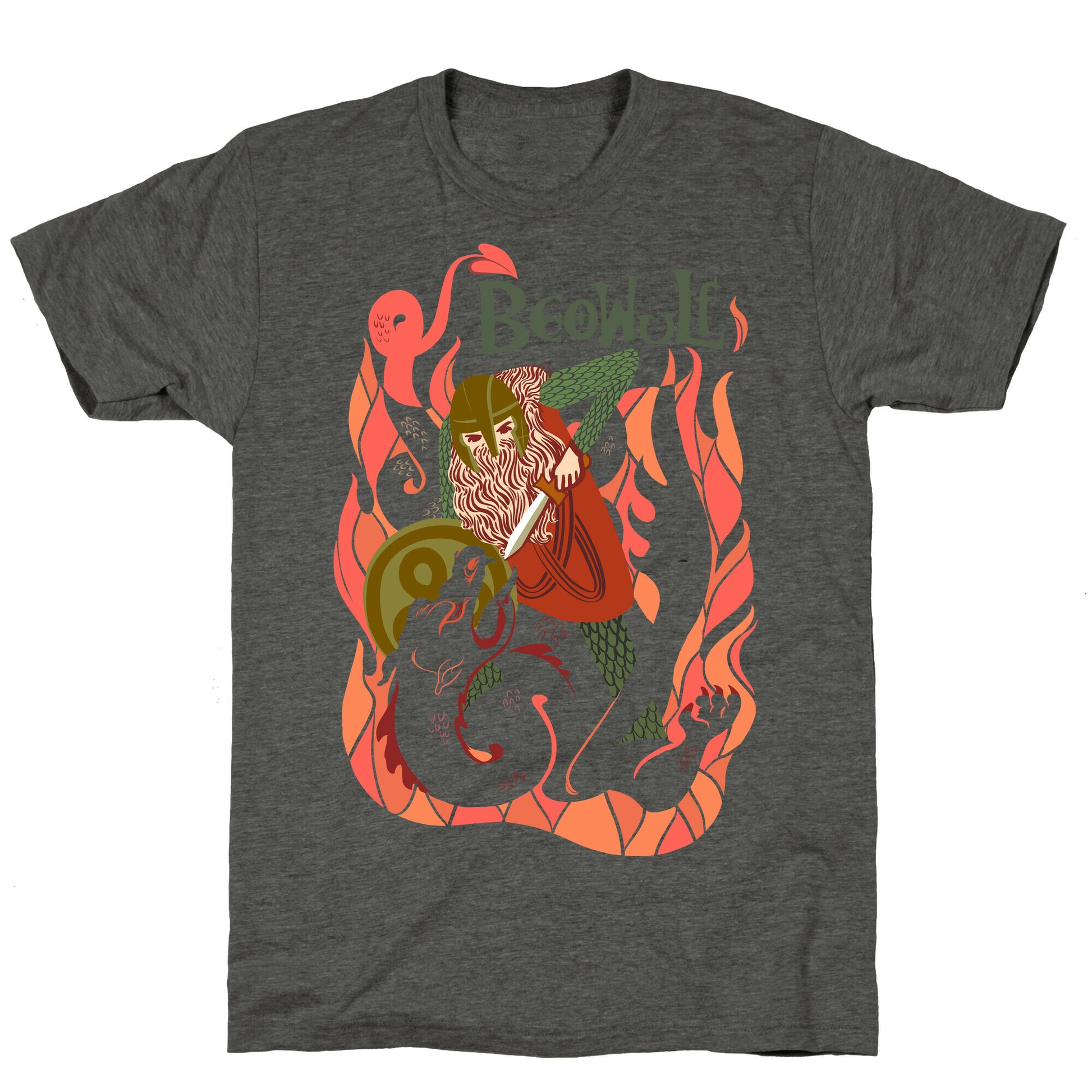 Medieval Epic Beowulf Book Cover Unisex Triblend Tee