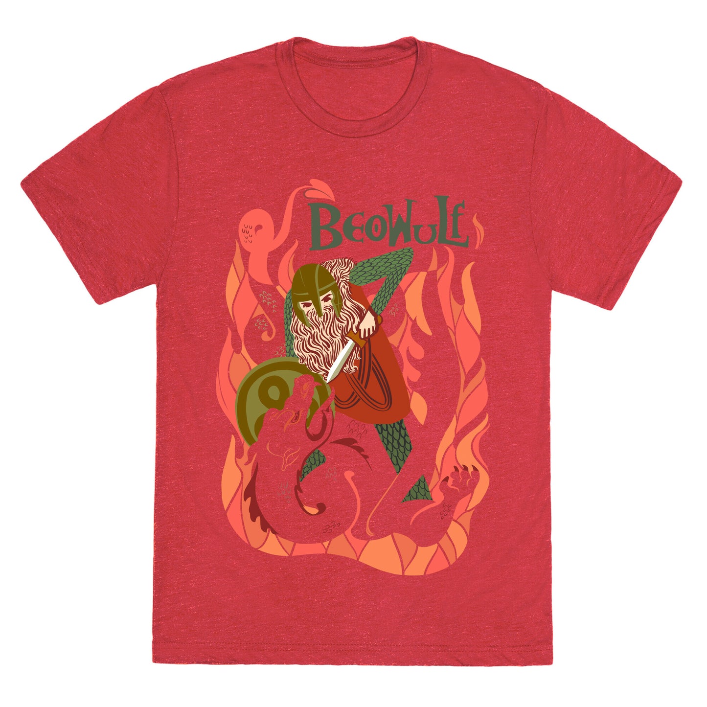 Medieval Epic Beowulf Book Cover Unisex Triblend Tee