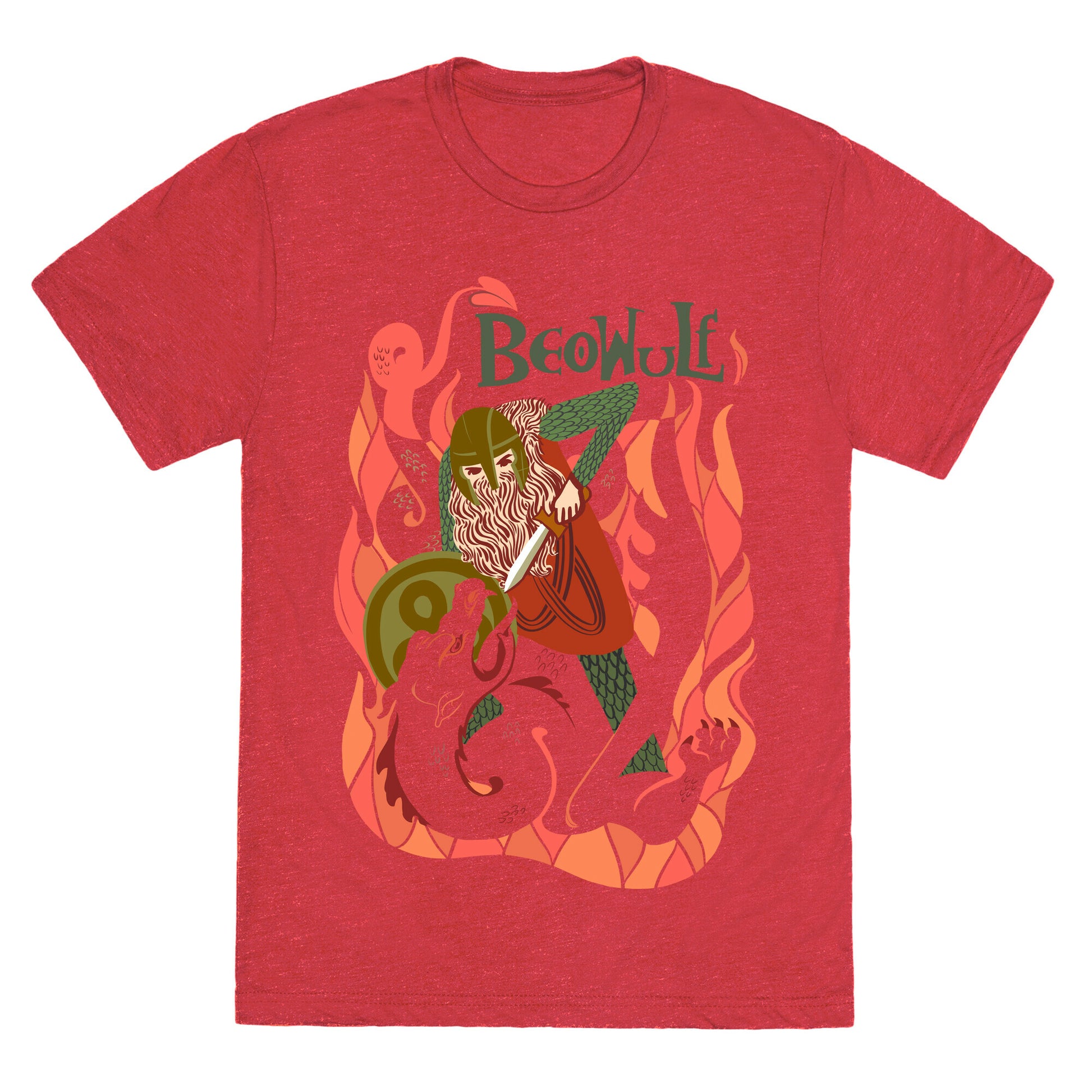 Medieval Epic Beowulf Book Cover Unisex Triblend Tee