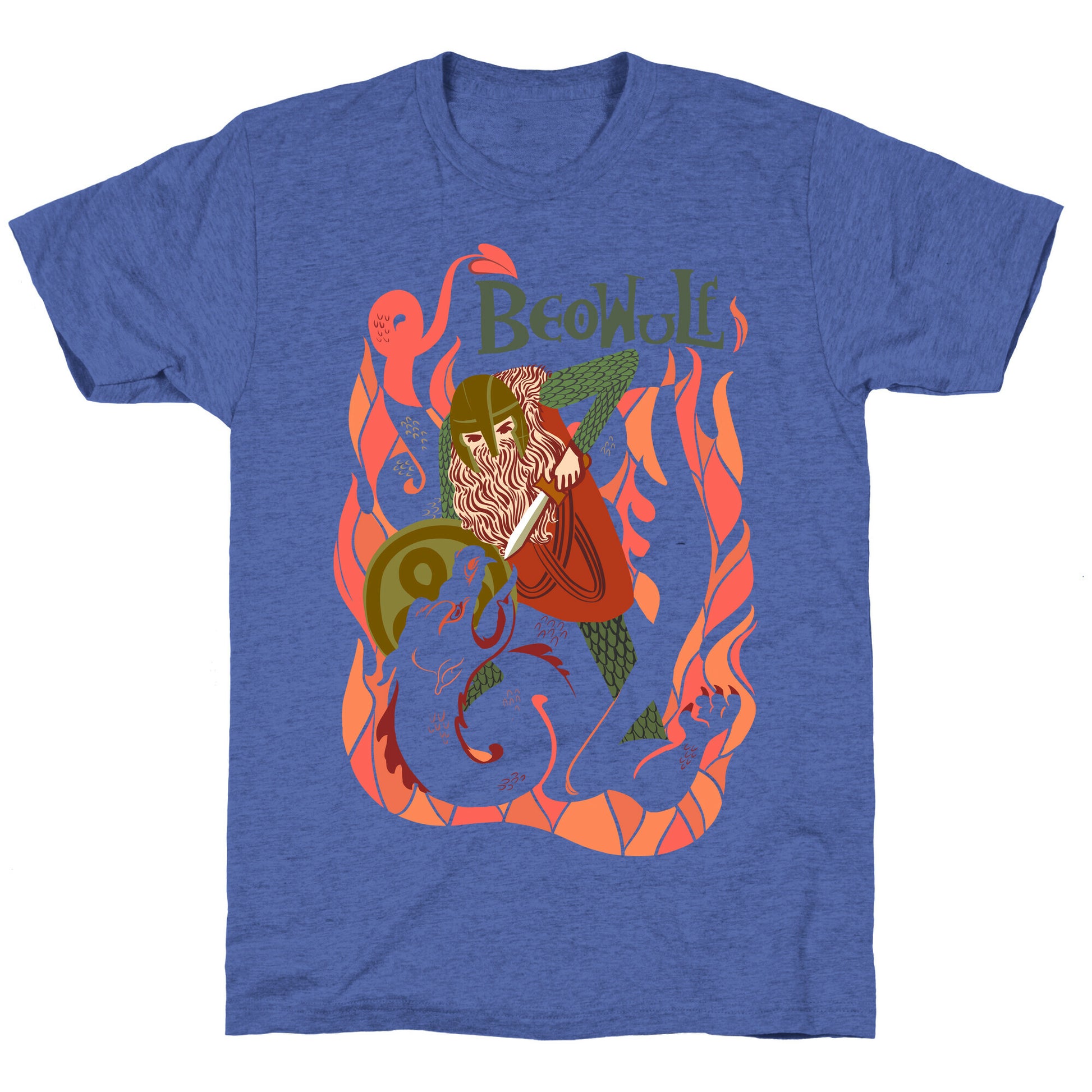 Medieval Epic Beowulf Book Cover Unisex Triblend Tee